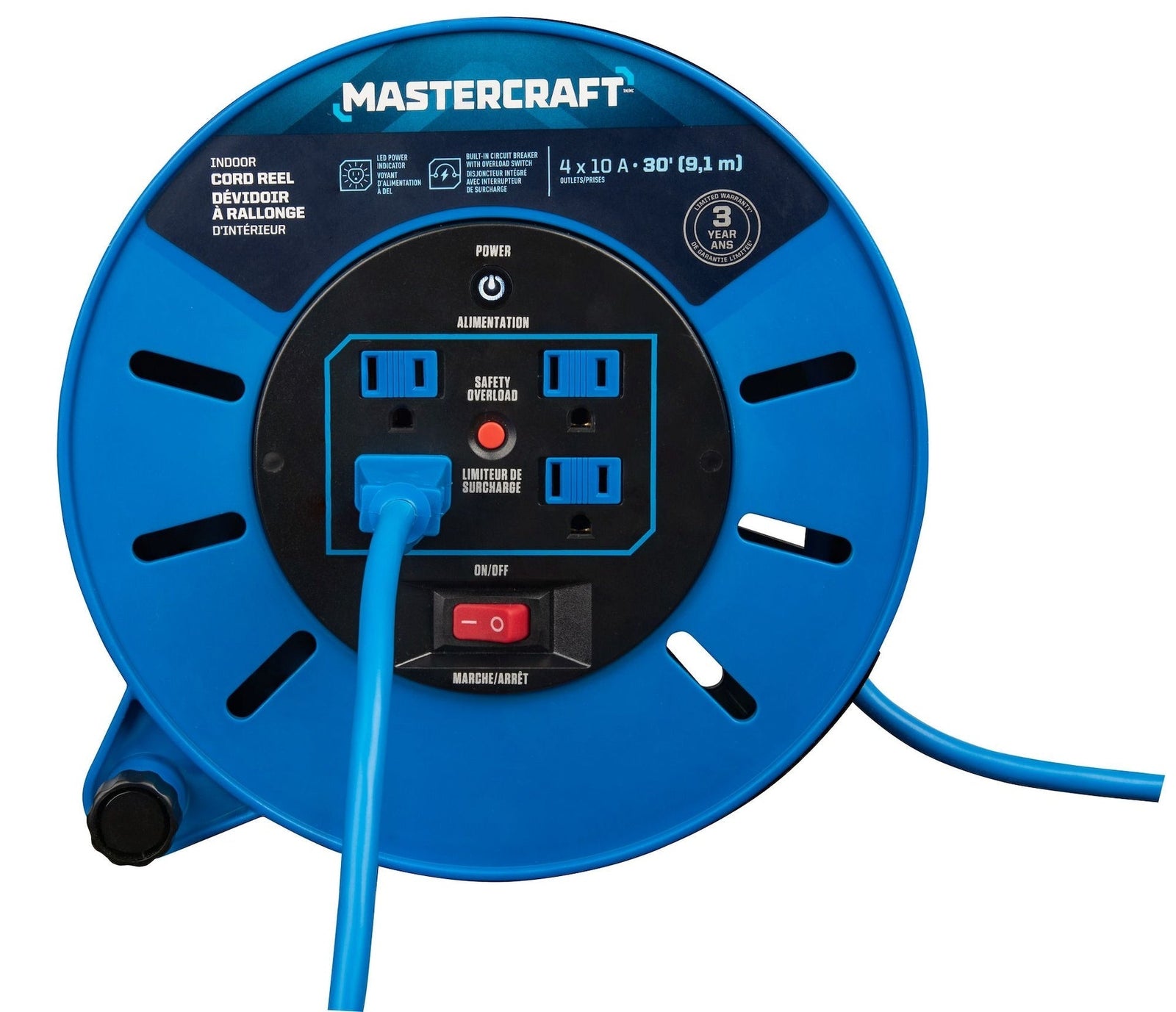 30-ft 10A Retractable Extension Cord Reel A3A3 - product image 6