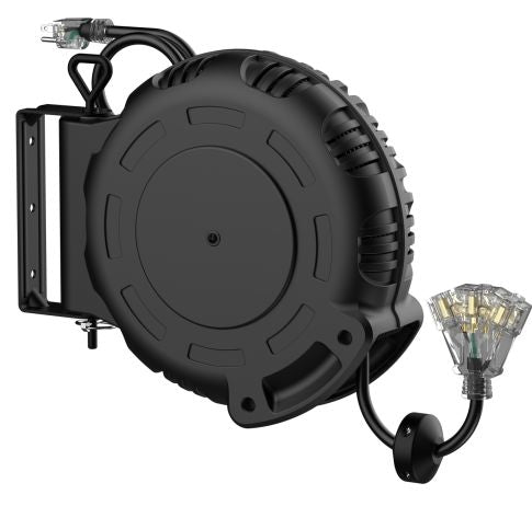 40-ft Retractable Black Extension Cord Reel with Swivel Mount A3Z7 - product image 1