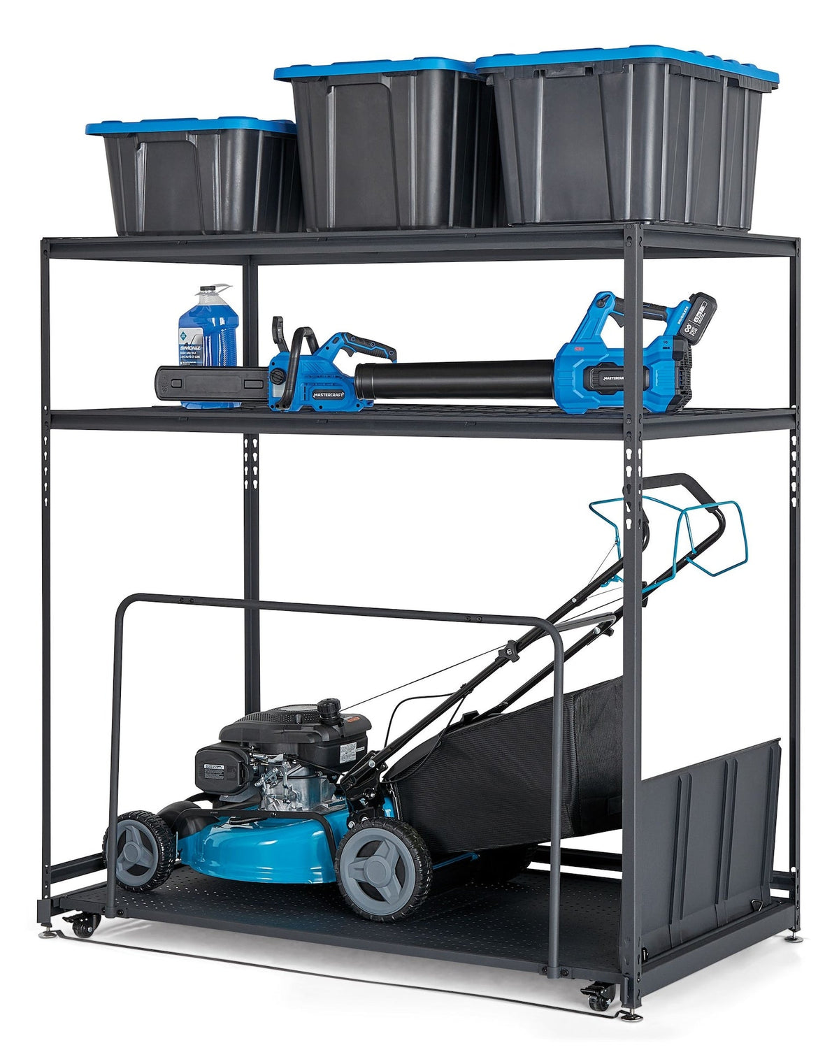 Seasonal Storage Rack with Rolling Platform Cart, Black, 65.5-in x 35.5-in x 68-in L1J3 - product image 3