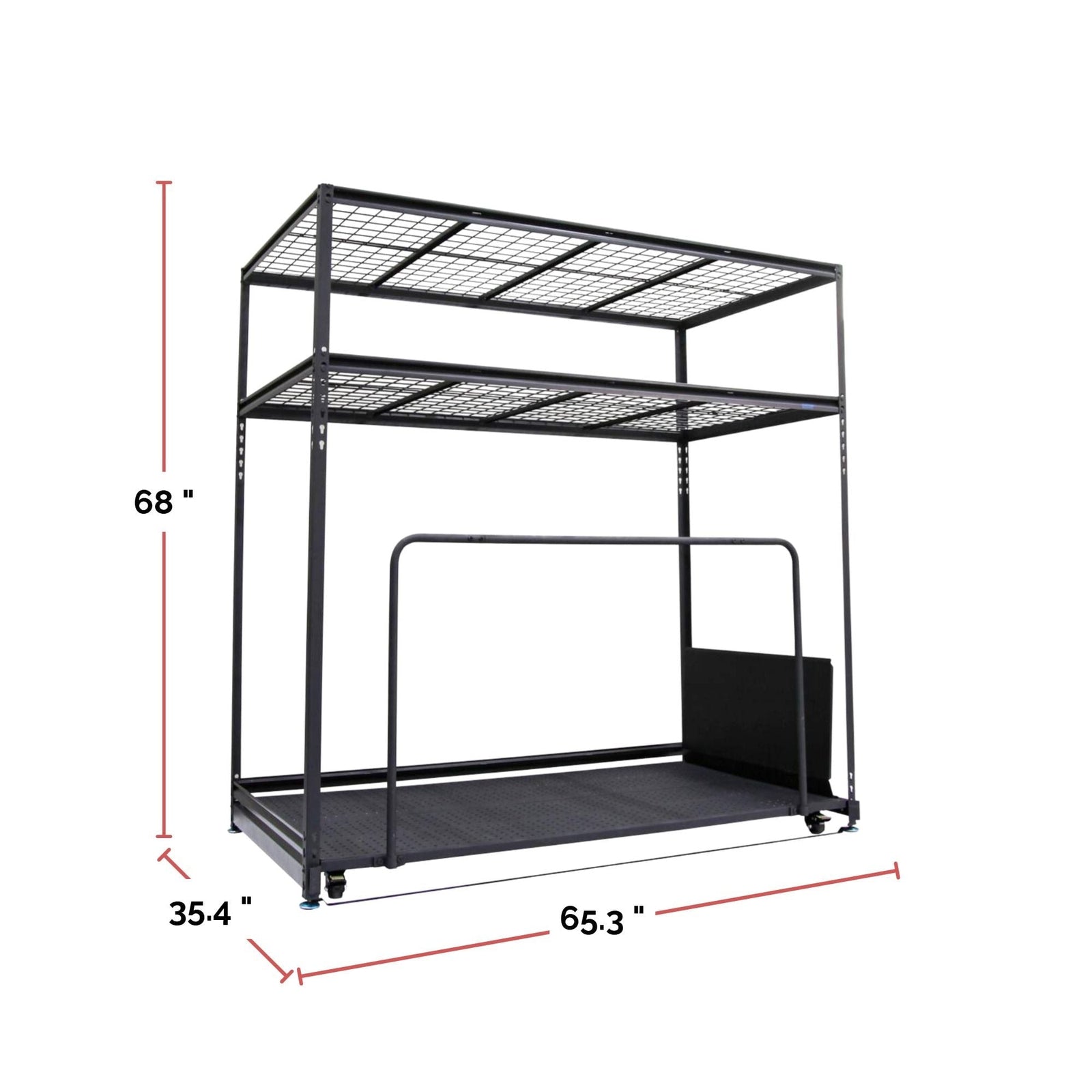 Seasonal Storage Rack with Rolling Platform Cart, Black, 65.5-in x 35.5-in x 68-in P2D0 - product image 4