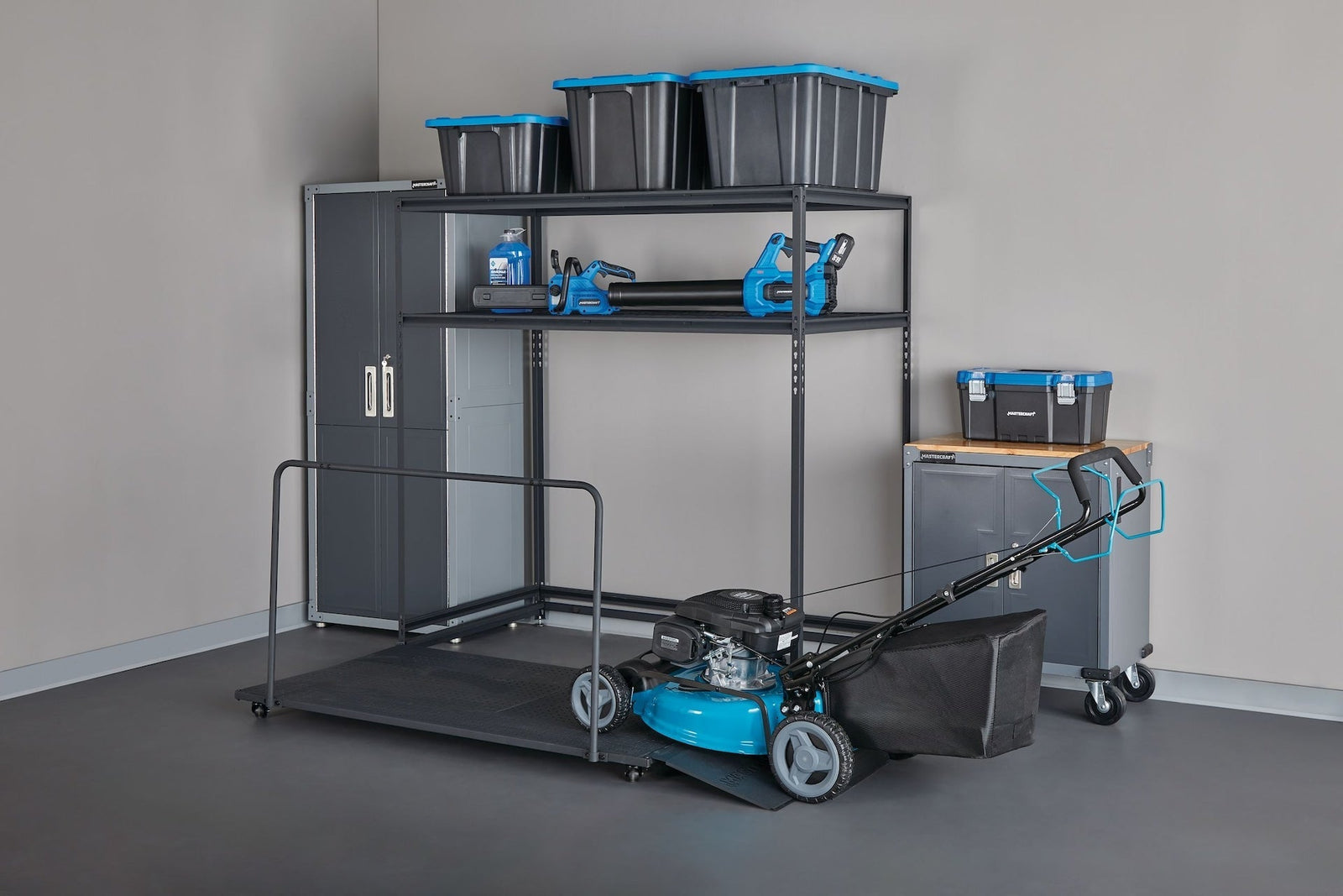 Seasonal Storage Rack with Rolling Platform Cart, Black, 65.5-in x 35.5-in x 68-in P2D0 - product image 8