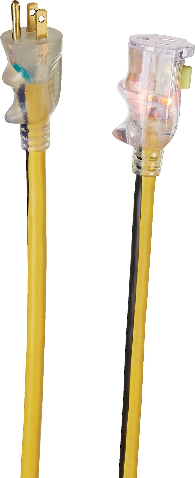 25-ft 12/3 Outdoor Extension Cord with Grounded Outlet, Lighted End and Locking Connector, Yellow/Black Y8Q9 - product image 4