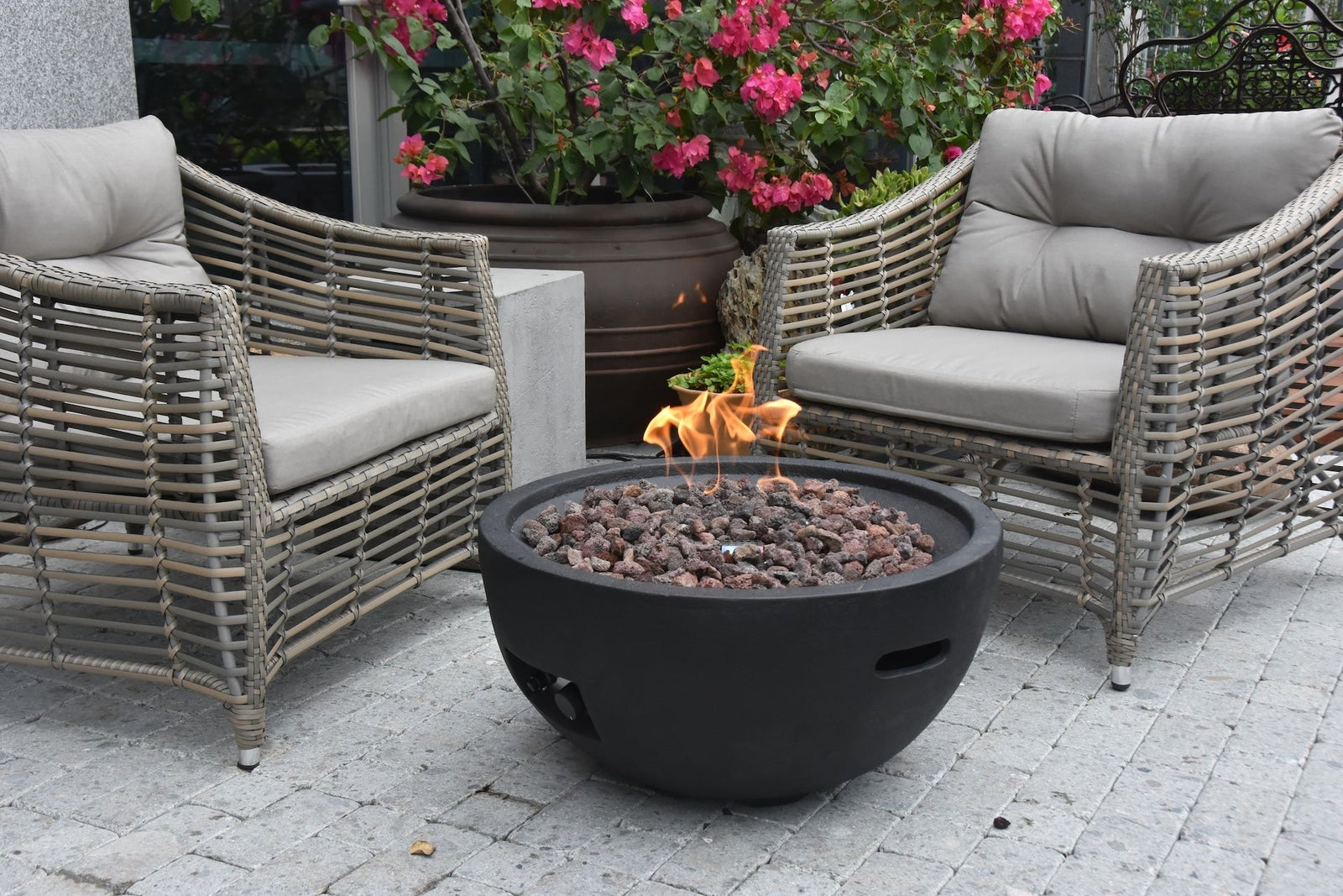 Jefferson Outdoor Gas-Fueled Fire Bowl with PVC Cover, 40,000 BTUs, 26 x 26 x 13-in U0F7 - product image 3