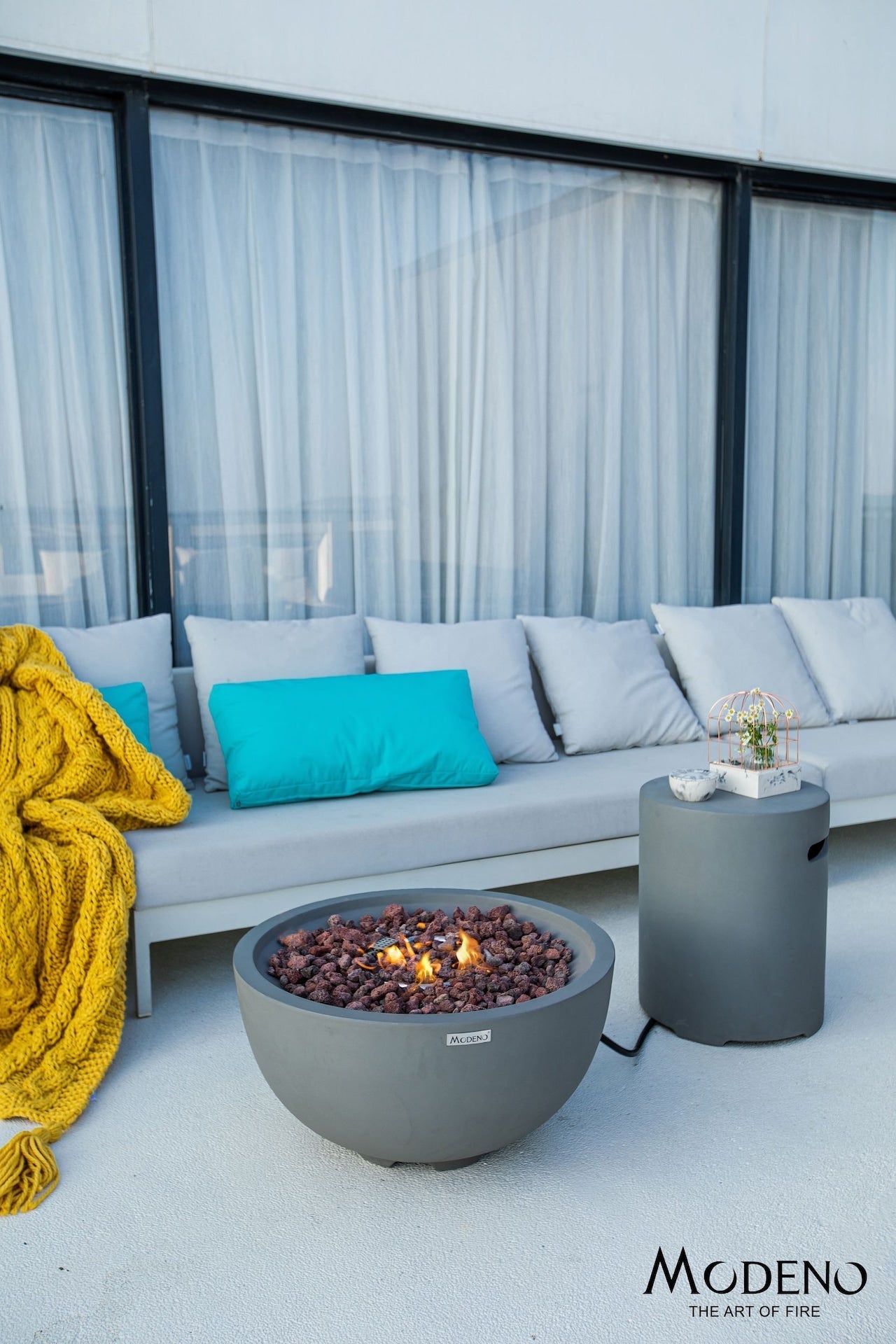 Nantucket Round Propane-Fueled Fire Bowl with Lava Rock & Canvas Cover, 40,000 BTUs, 14-in J9L3 - product image 4
