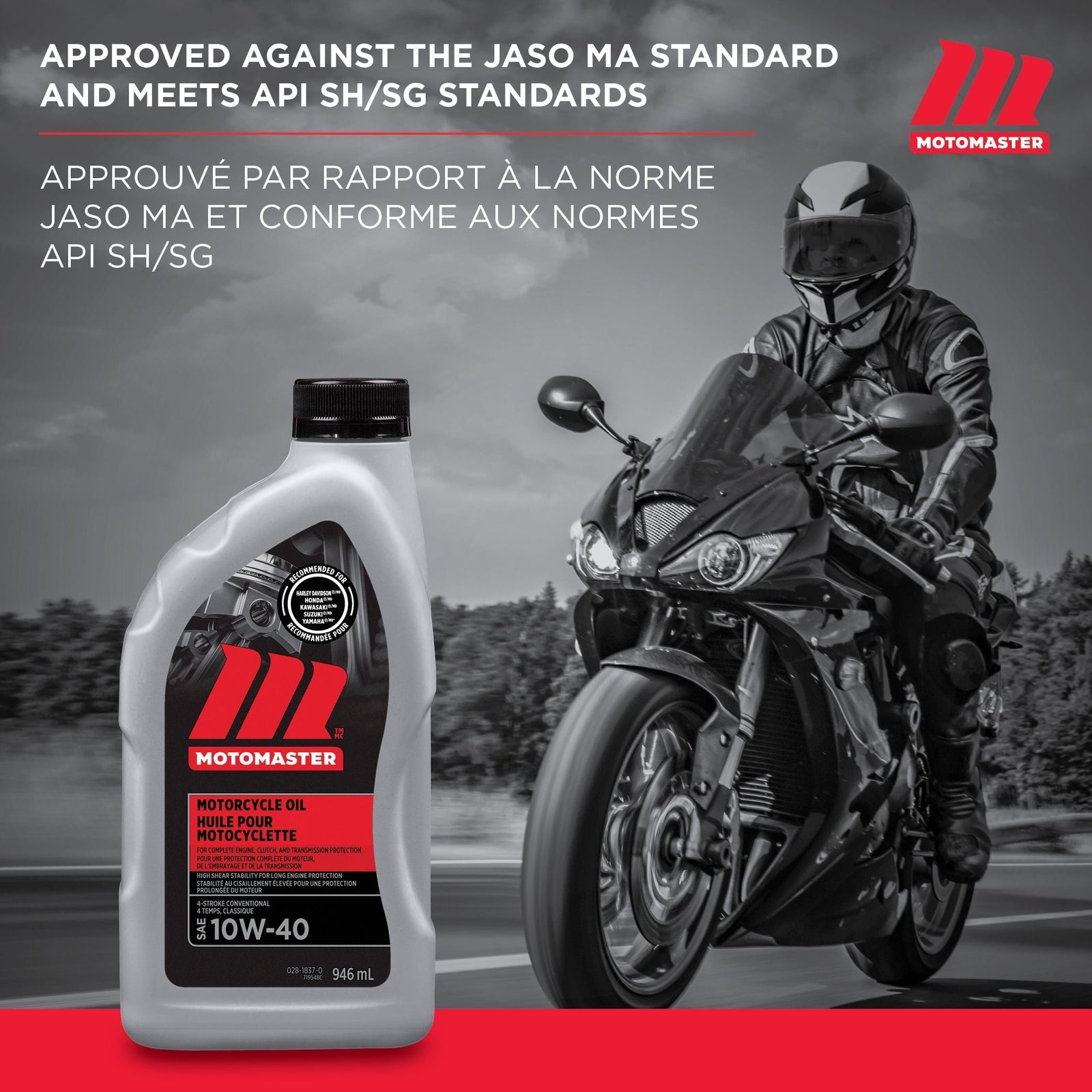 10W40 4-Stroke Motorcycle Oil, 946-mL F4F3 - product image 3