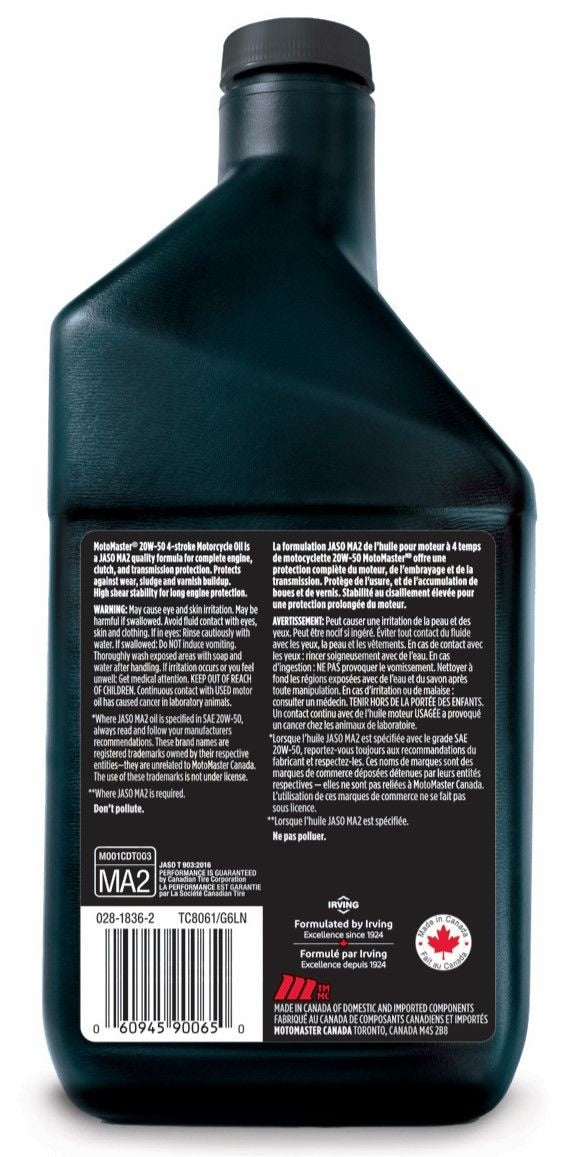 4-Stroke Motorcycle Oil SAE, 946-mL P2D0 - product image 2