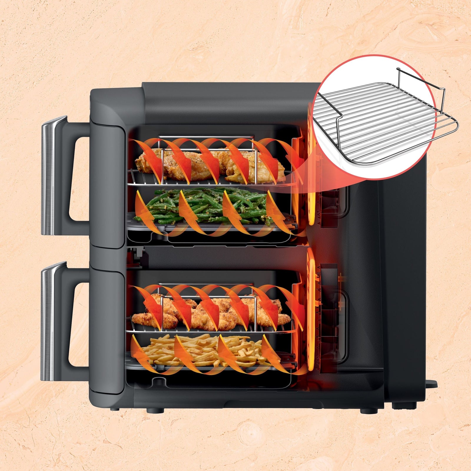 DoubleStack XL Multi-Rack Air Fryer with 2 Baskets & 6 Functions, 10-qt H9T1 - product image 5