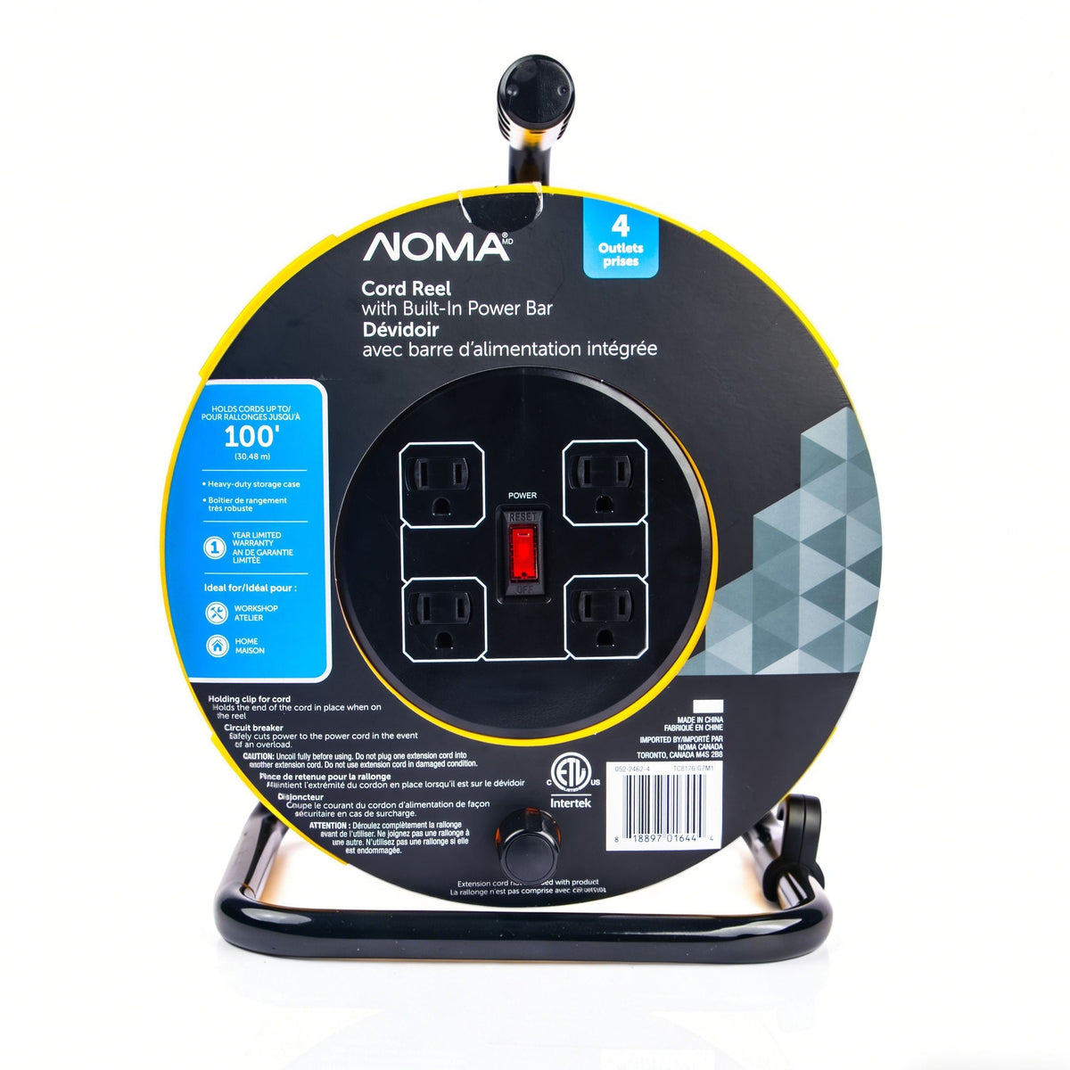 100-ft Extension Cord Storage Reel with 4 Grounded Outlets and Circuit Breaker Z7B3 - product image 3