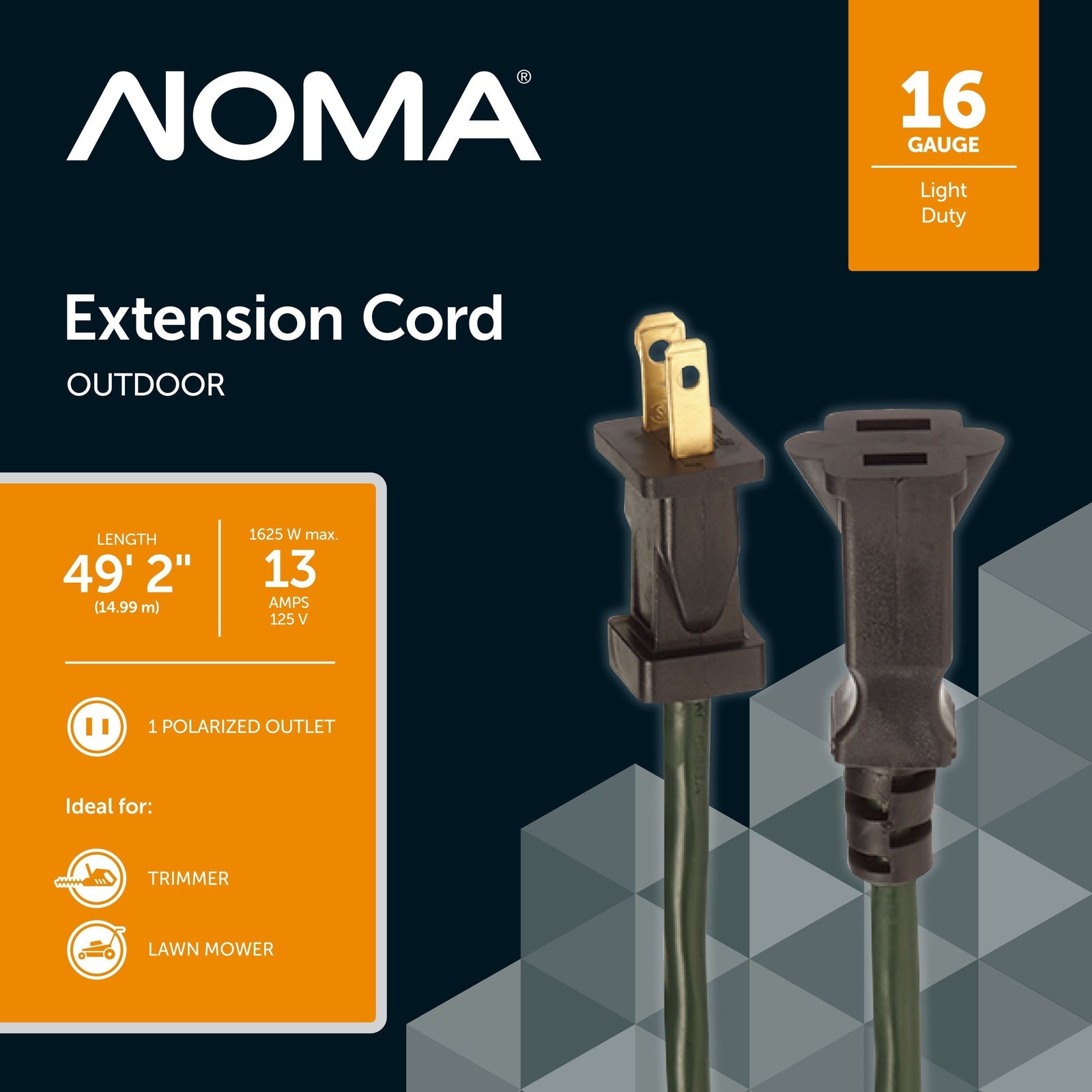 16/2 Outdoor Extension Cord, Flexible, 1 Outlet, Green X6R6 - product image 1