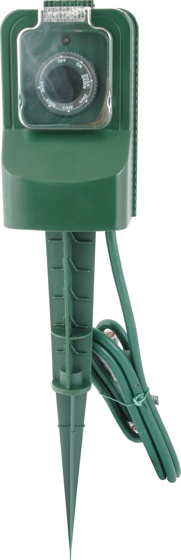 3-Outlet Outdoor Power Stake with 6-ft Cord and Timer, Green D6E6 - product image 5