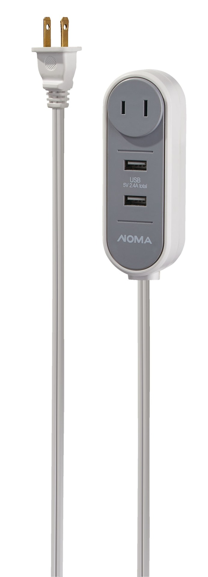6-ft 6-in 16/2 Extension Cord with 2 USB Outlets, Travel design, White M1Q5 - product image 2