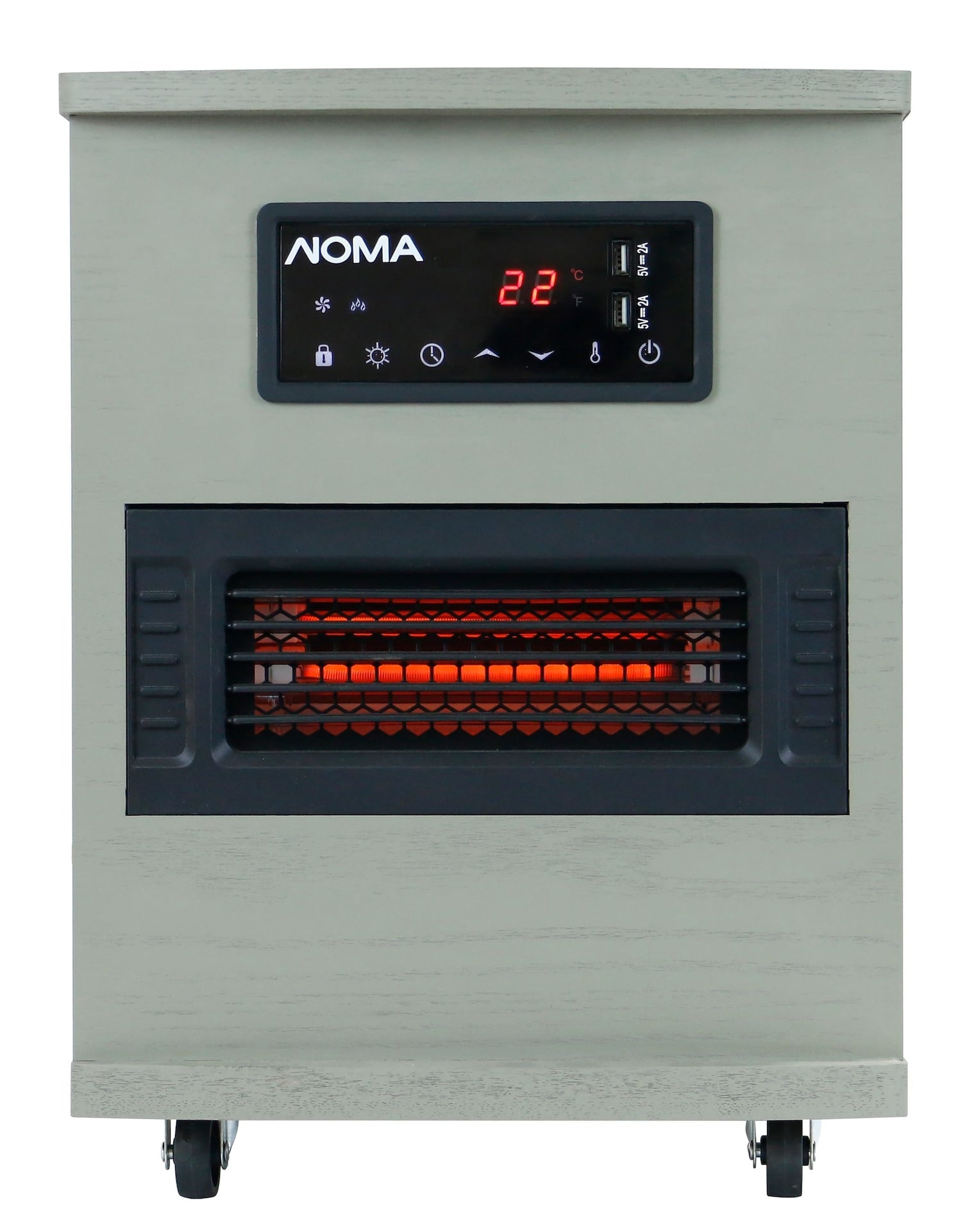 Ashwood Infrared Wood Cabinet Heater with Remote Control and Thermostat, Grey U5T5 - product image 1