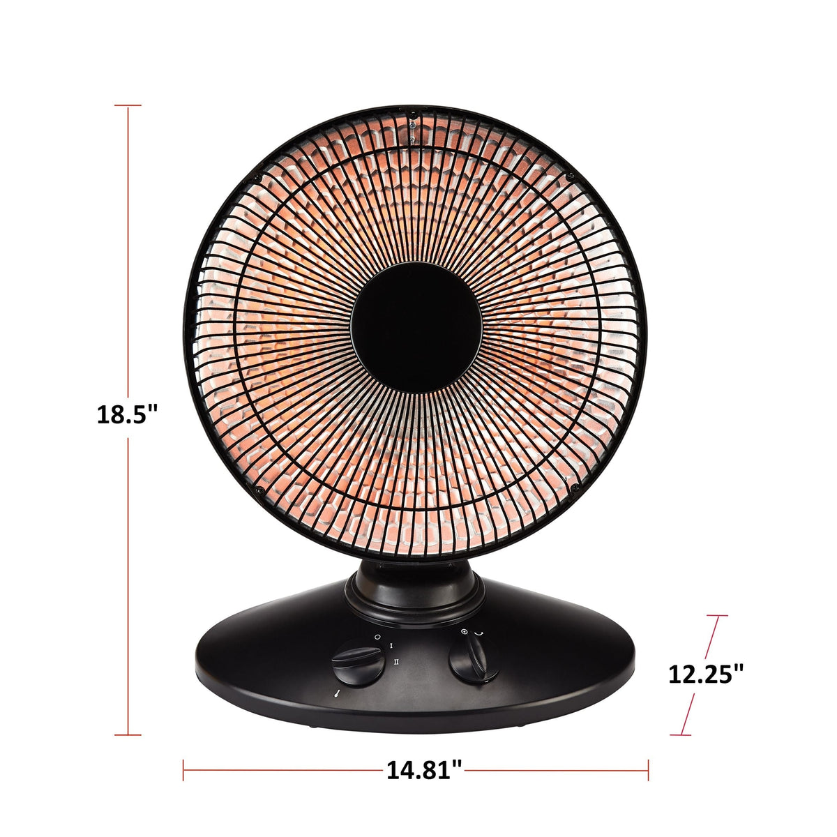 Oscillating Parabolic Dish Portable Radiant Electric Space Heater, 1000W, Black U8S0 - product image 5
