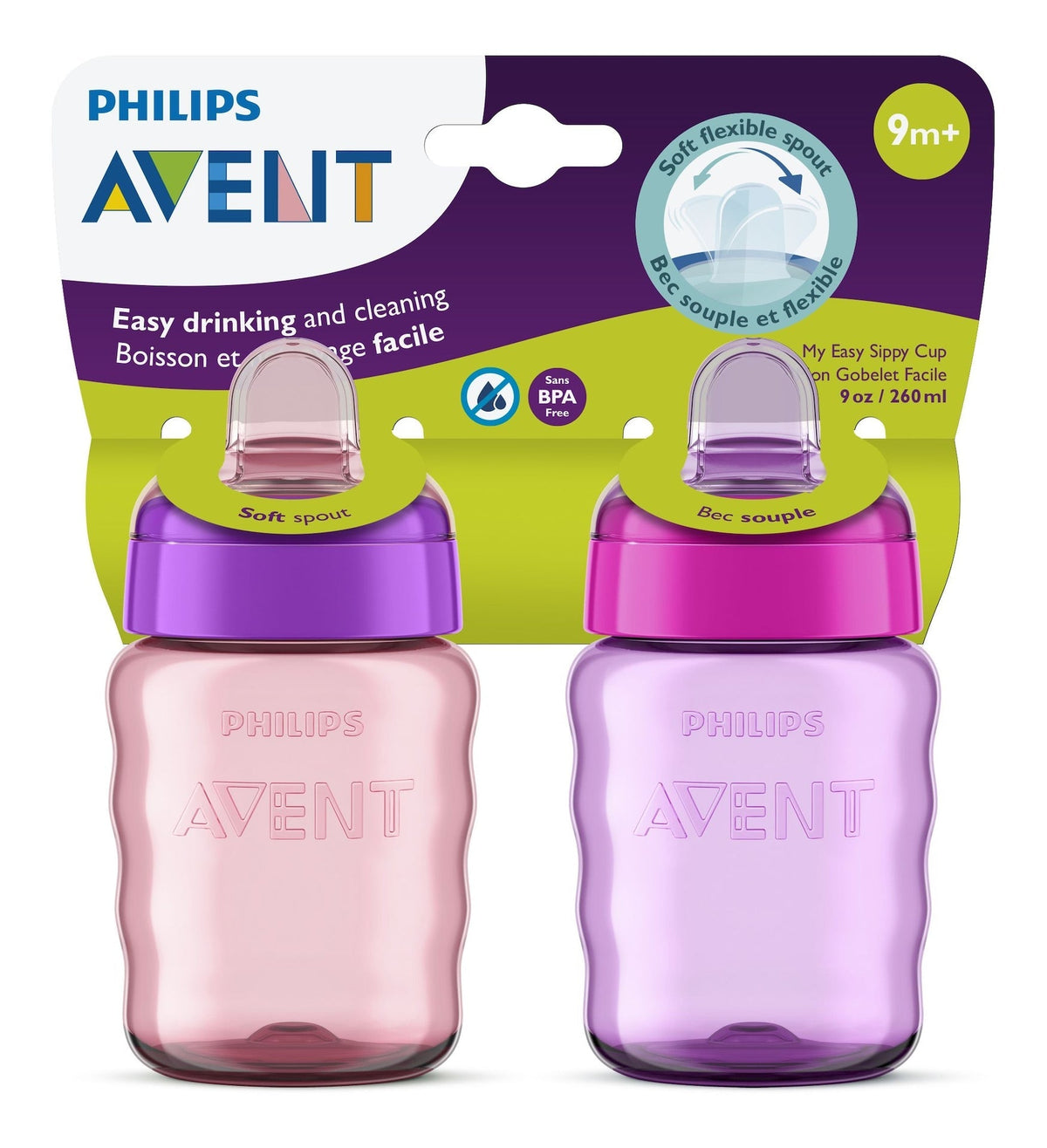 Soft Sippy Cup, Pink/Purple, 2-pk R8U6 - product image 1