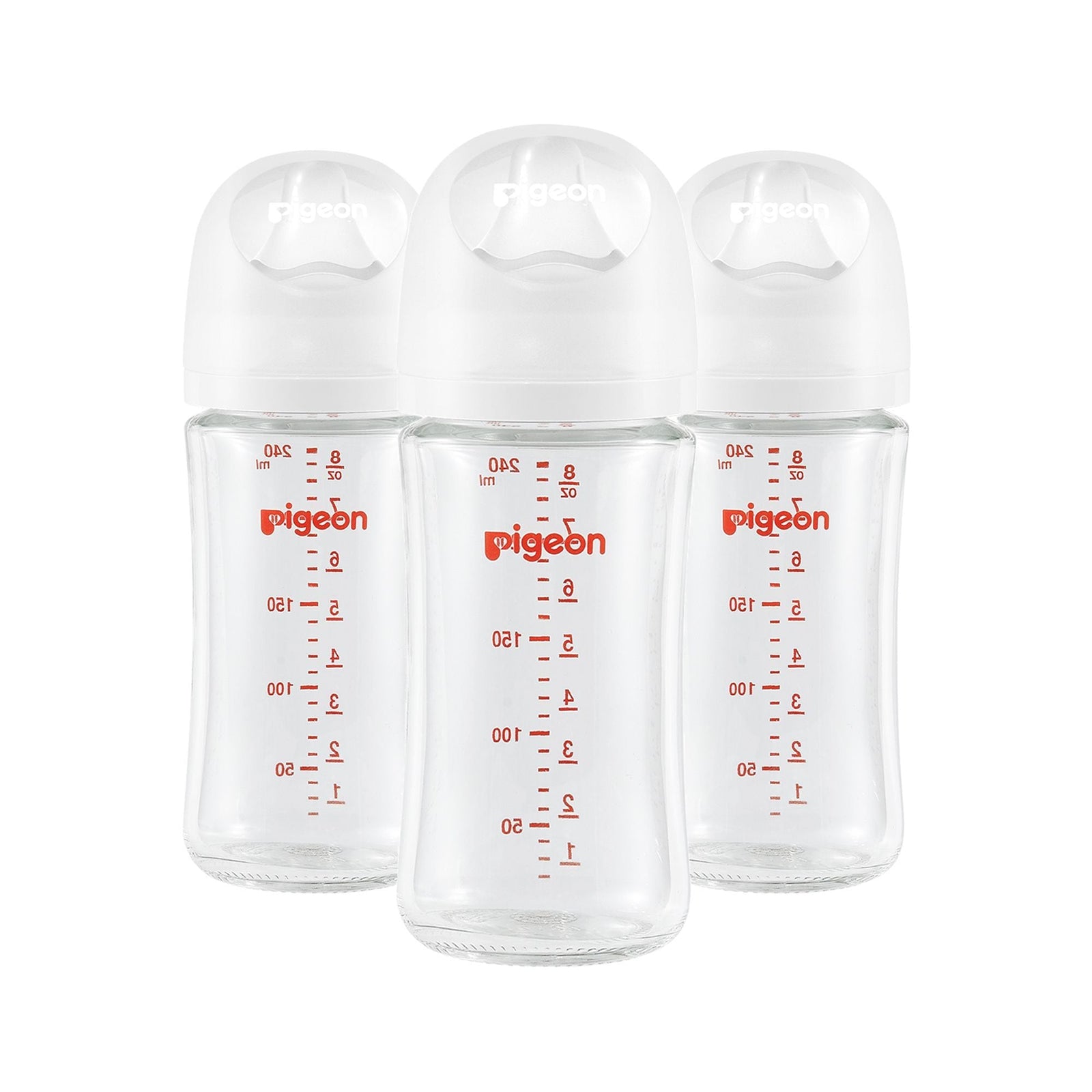 Glass Bottle with Silicone Nipple (M), 8-oz, 3 Months+, 3-pk B5O6 - product image 1
