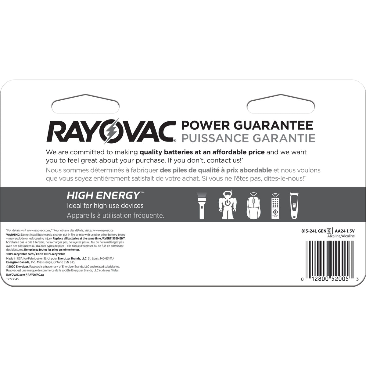 HIGH ENERGY AA Alkaline Batteries, Long Lasting, All Purpose, 24-pk F6S9 - product image 4