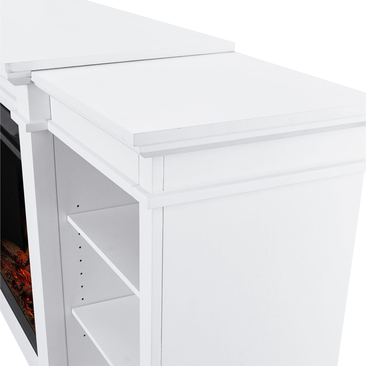 Flame Eliot Grand Entertainment VividFlame Media Indoor Electric Fireplace TV Stand, 1500W, Includes Remote Control & Firebox, White F3L0 - product image 3