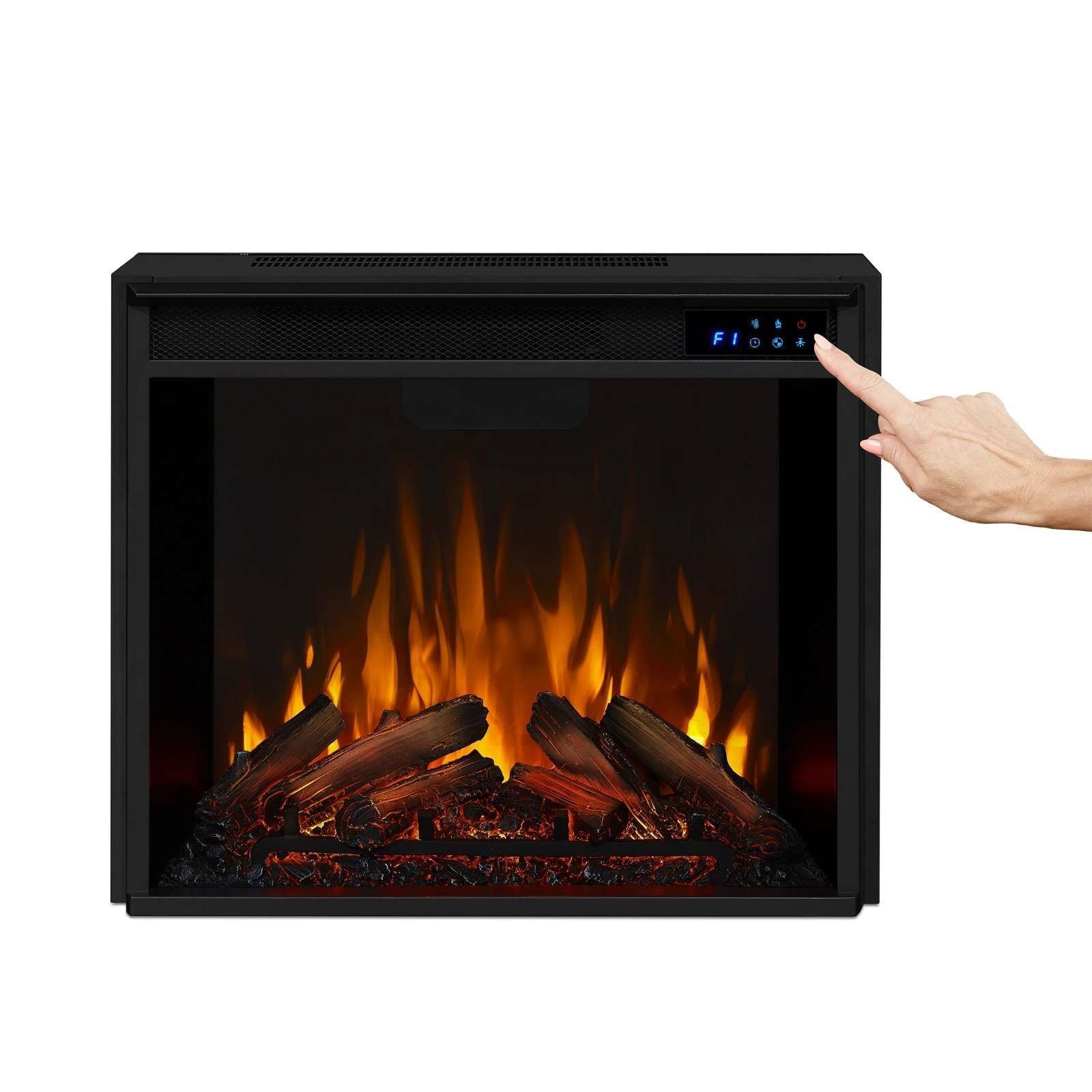 Flame Fresno Media Indoor Electric Fireplace TV Stand, 72-in, 1500W, Black K6Q2 - product image 6