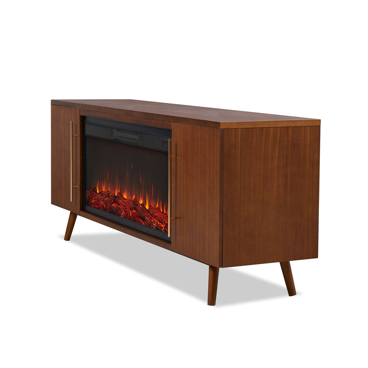 Flame Morris Media Indoor Electric Fireplace TV Stand, 72-in, 1500W, Includes Remote Control & Firebox, Vintage Black Maple F5H0 - product image 1