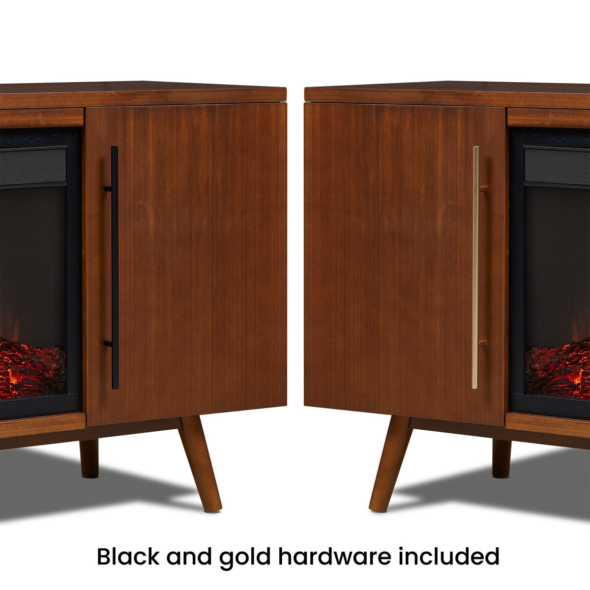 Flame Morris Media Indoor Electric Fireplace TV Stand, 72-in, 1500W, Includes Remote Control & Firebox, Vintage Black Maple F5H0 - product image 8