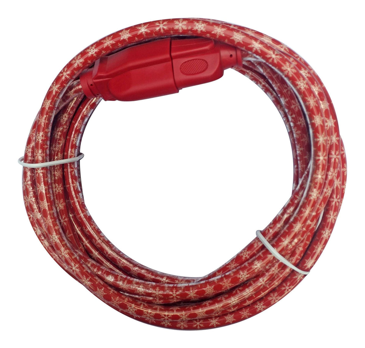 16/3 Outdoor Snowflake Extension Cord with Grounded Outlet, Red/White, 7.5-m E0V7 - product image 1