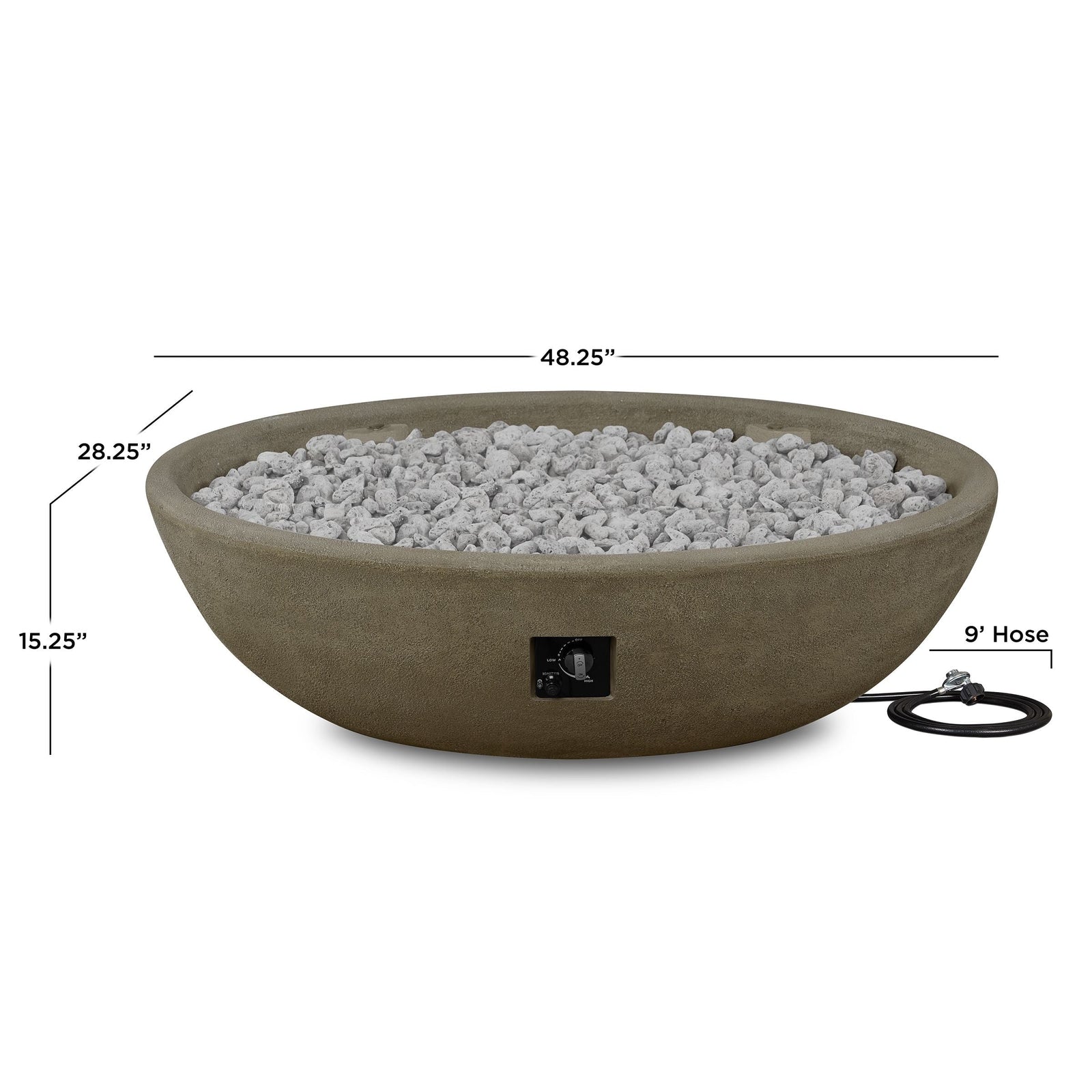 Oval Concrete Propane Fire Pit in Glacier Gray, 48-in G8H3 - product image 3