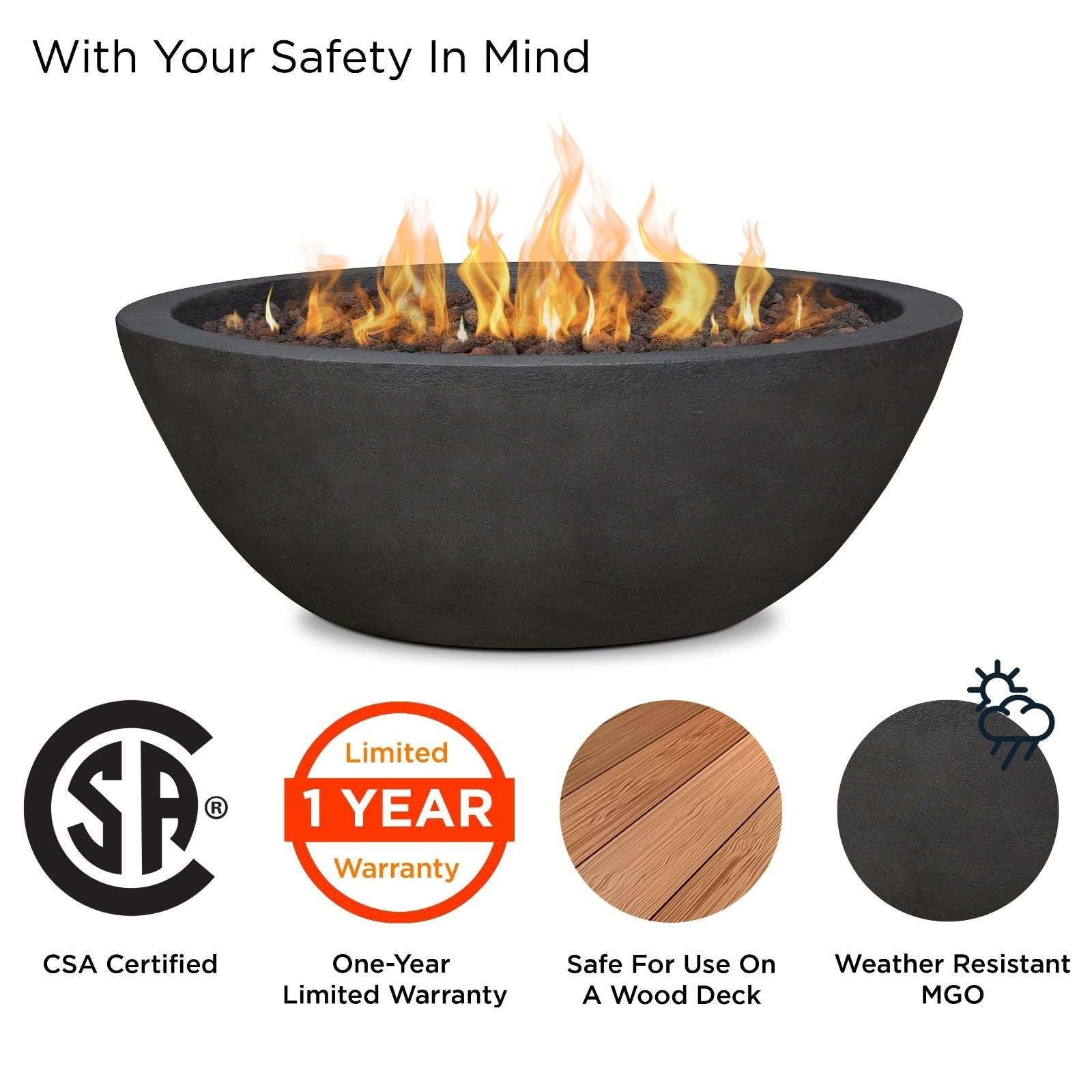 Round Concrete Gas Fire Pit in Shale, 36-in P0L6 - product image 6