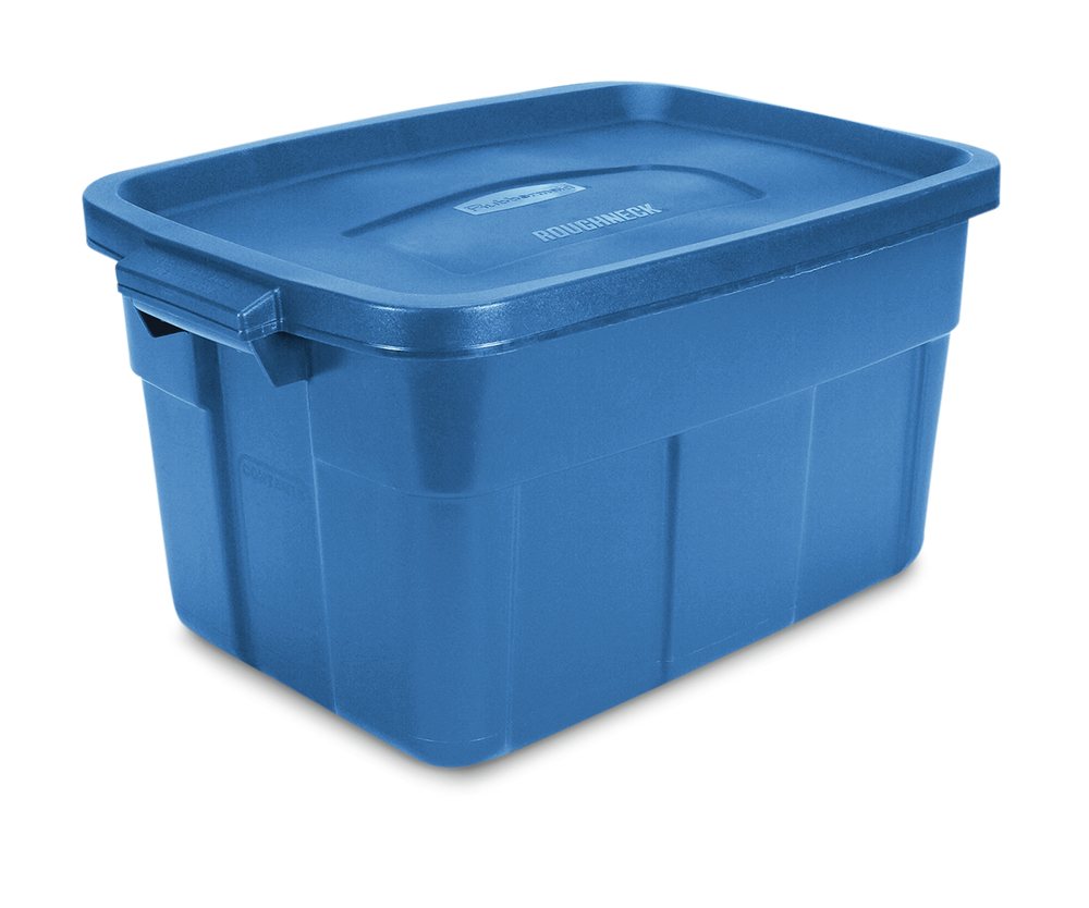 Roughneck Stackable Storage Box with Lid, 53-L, Blue A1J8 - product image 1