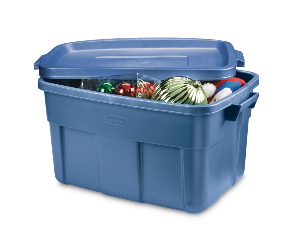 Roughneck Stackable Storage Box with Lid, 53-L, Blue A1J8 - product image 2