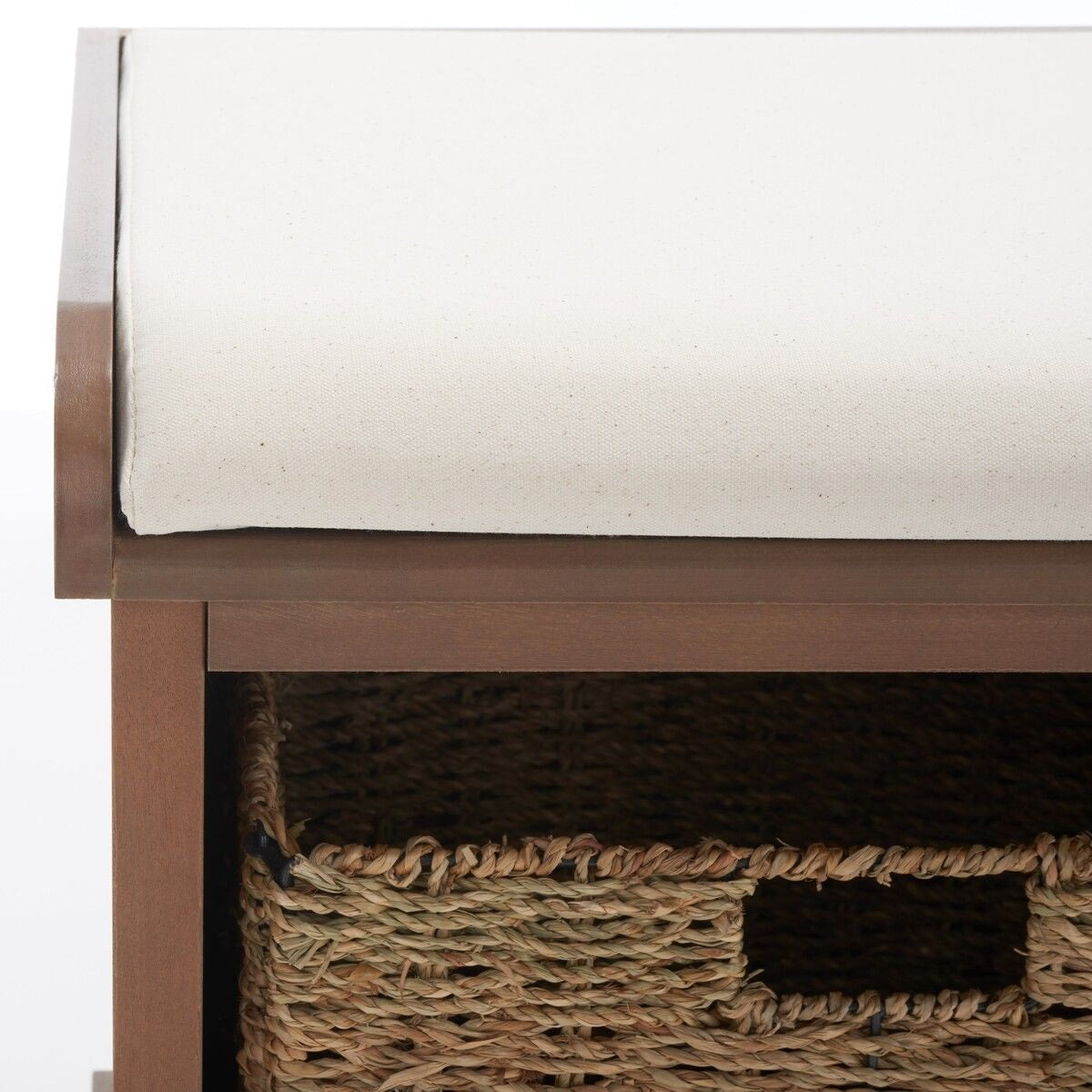 Lonan Wicker Storage Bench, Grey Wash/White, 16.1-in x 47-in x 19.9-in N1H7 - product image 4