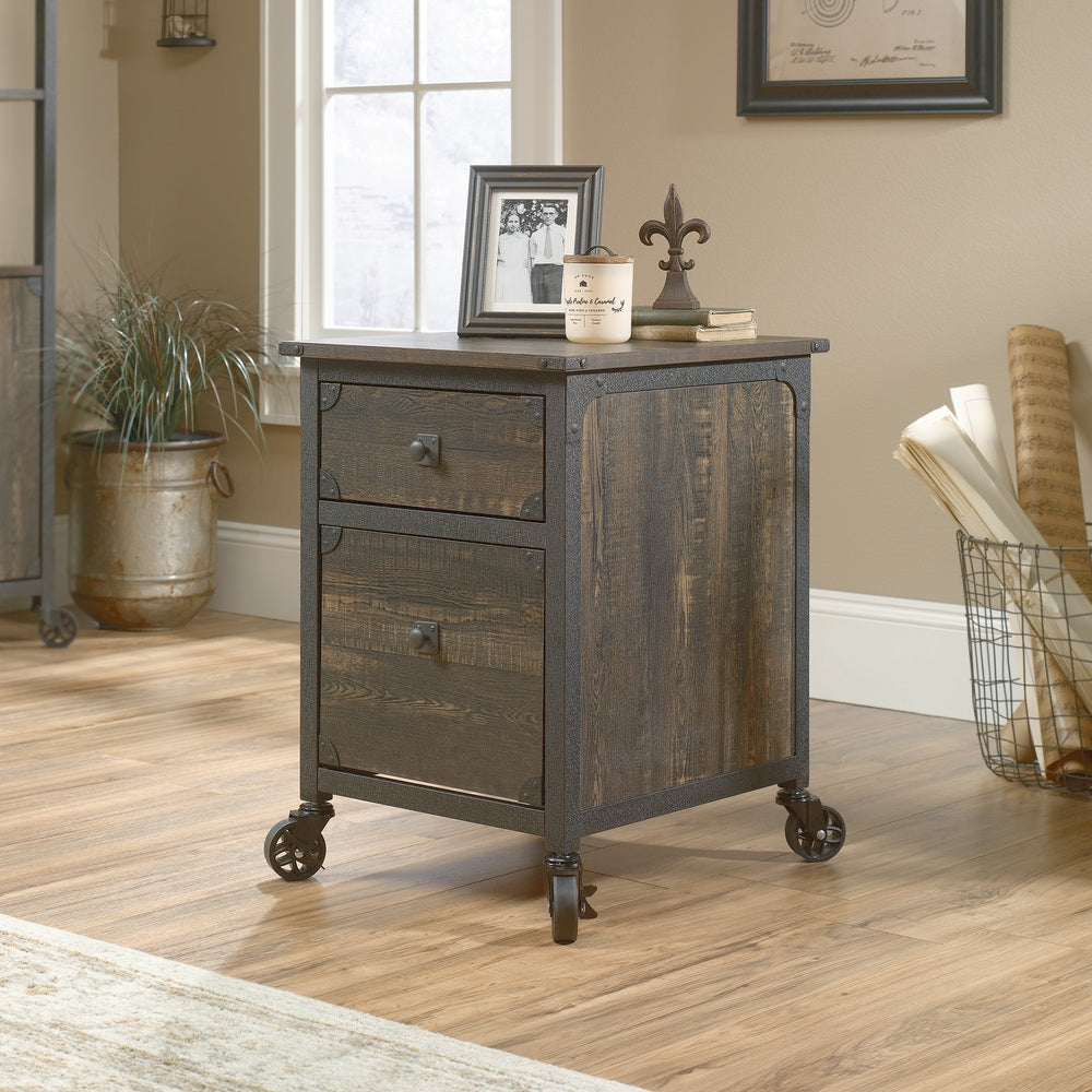 Steel Pedestal River File Cabinet with Drawers, Carbon Oak P9A0 - product image 7