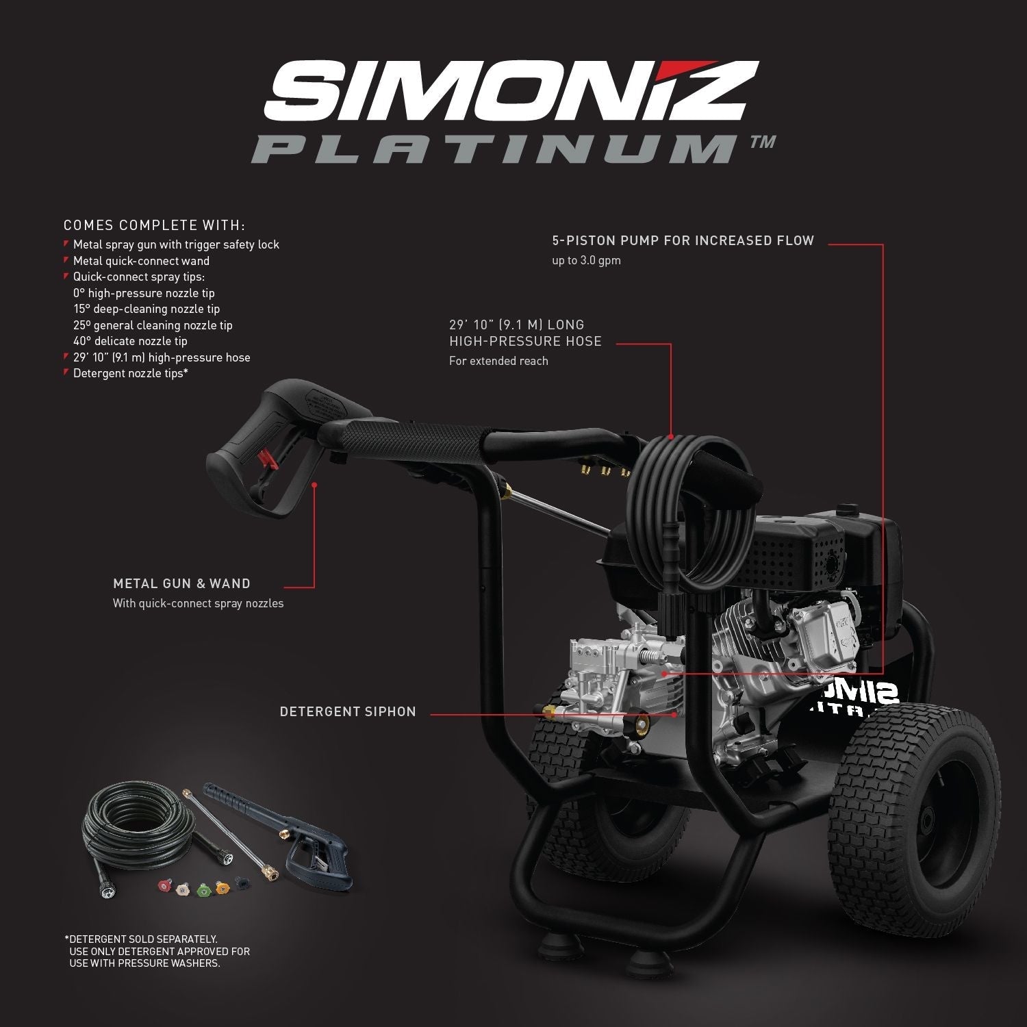 Platinum 3450 PSI Gas Pressure Washer I7I3 - product image 2