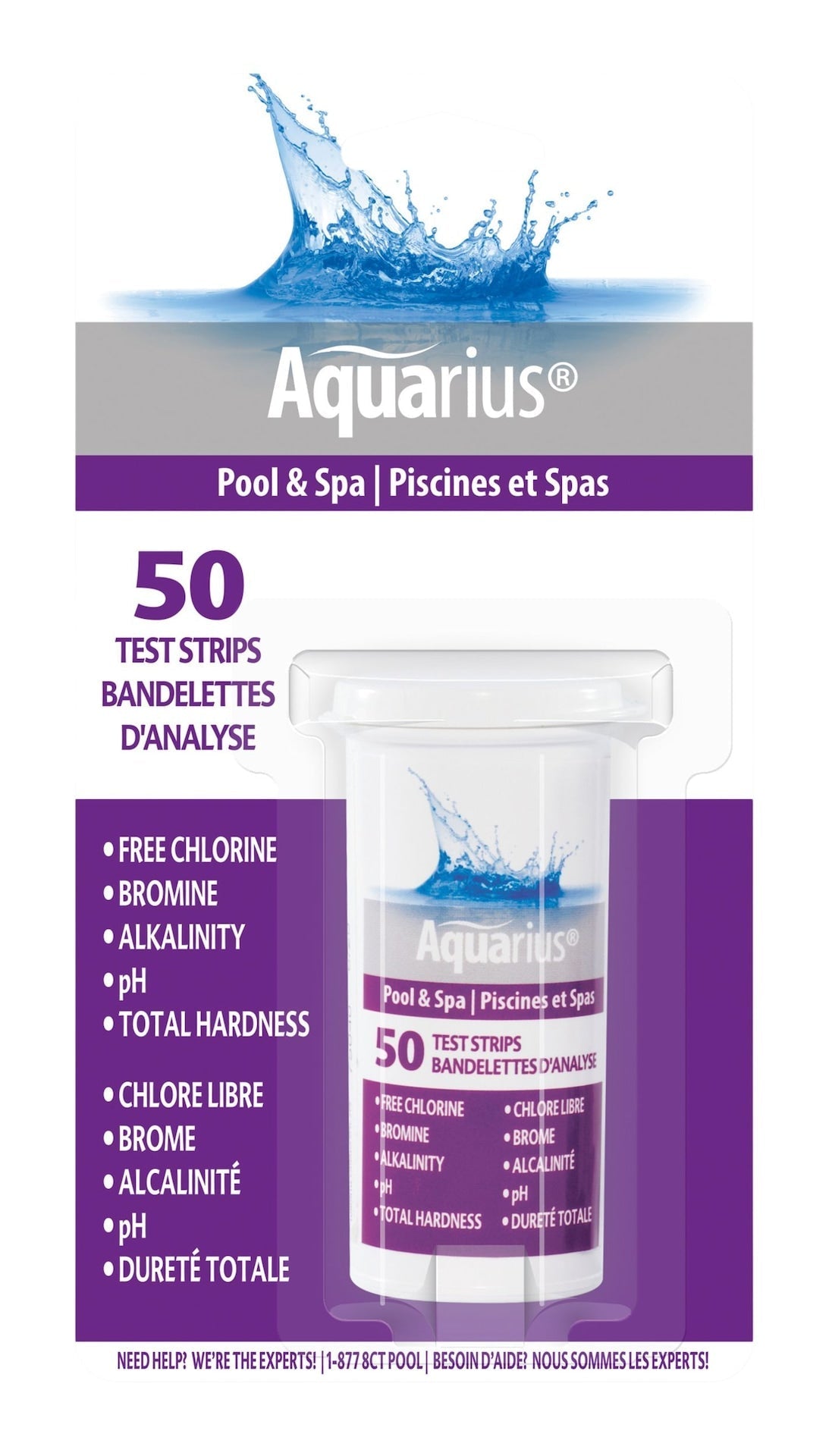 Chloride Pool & Spa Test Strips, 50-pk N7Z2 - product image 1