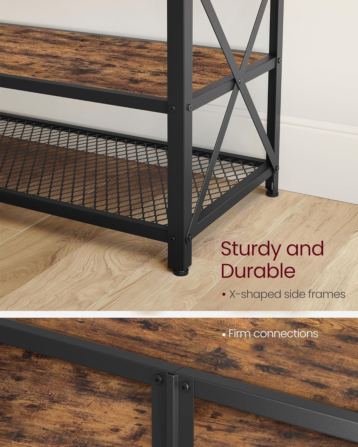 Home 70-in 3-Tier Industrial Rustic Brown TV Stand Z0V1 - product image 5