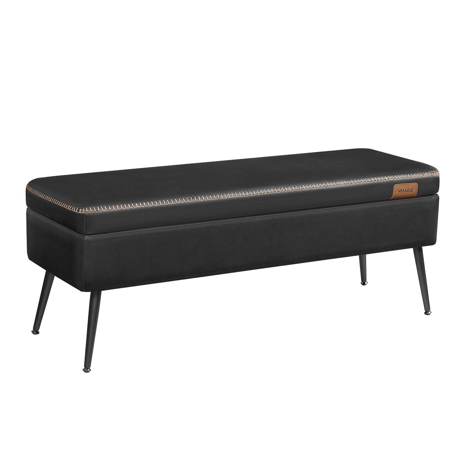 Home Mid-Century Ink Black Ottoman Storage Bench B5I0 - product image 2