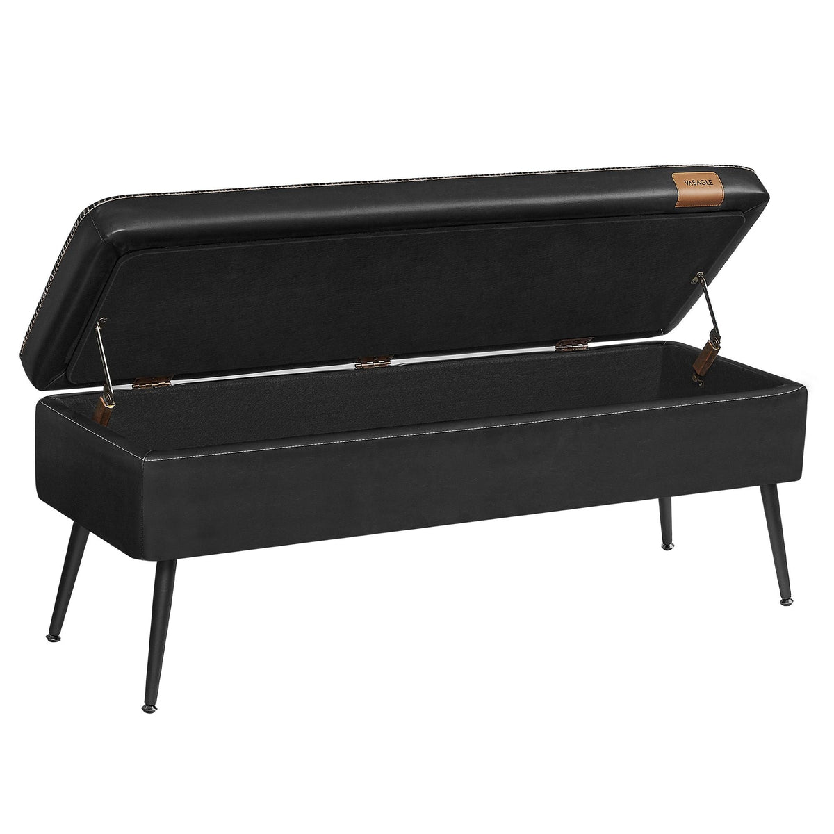 Home Mid-Century Ink Black Ottoman Storage Bench B5I0 - product image 4