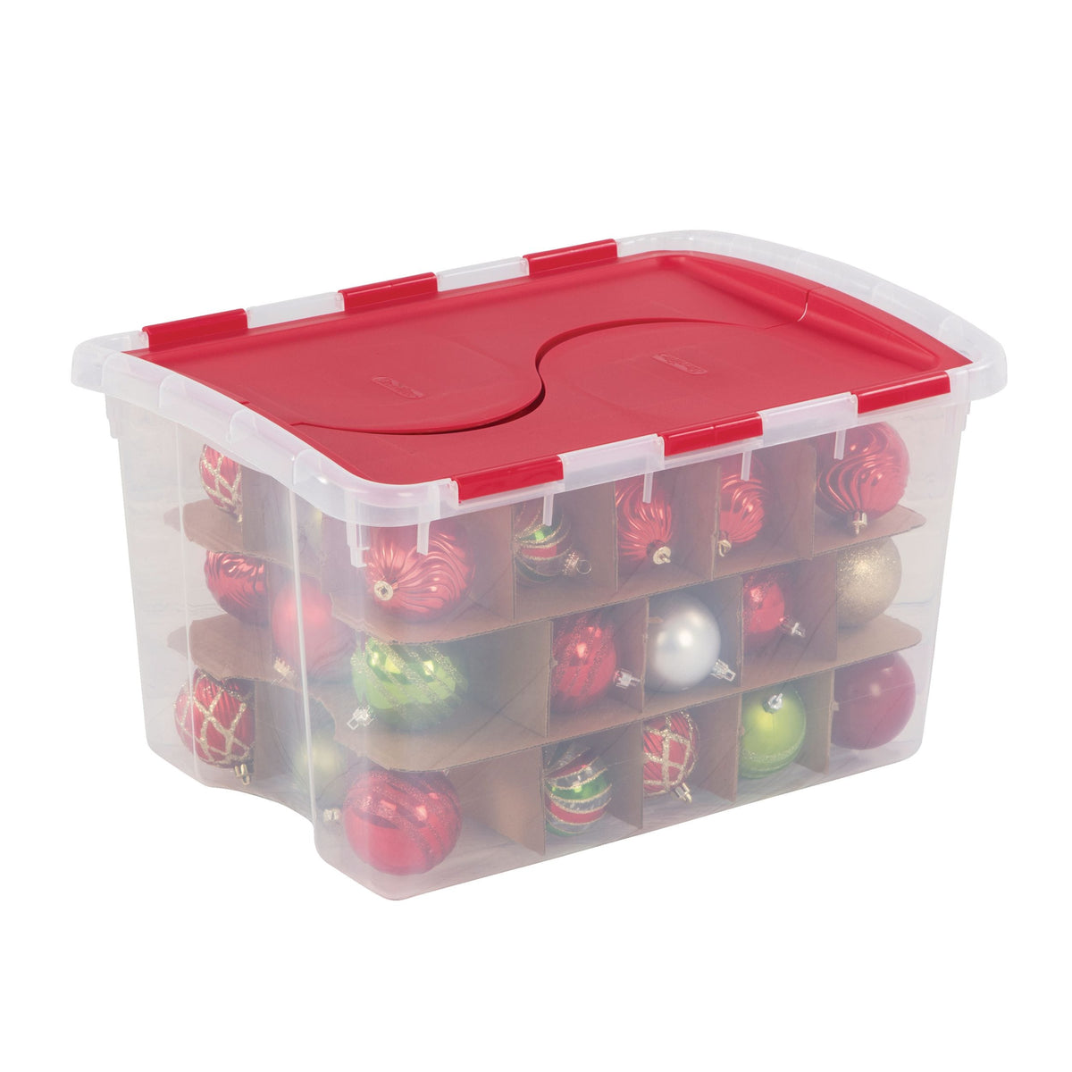 Transparent Ornament Storage Box with Flip-top Lid, 45-L N9B2 - product image 2