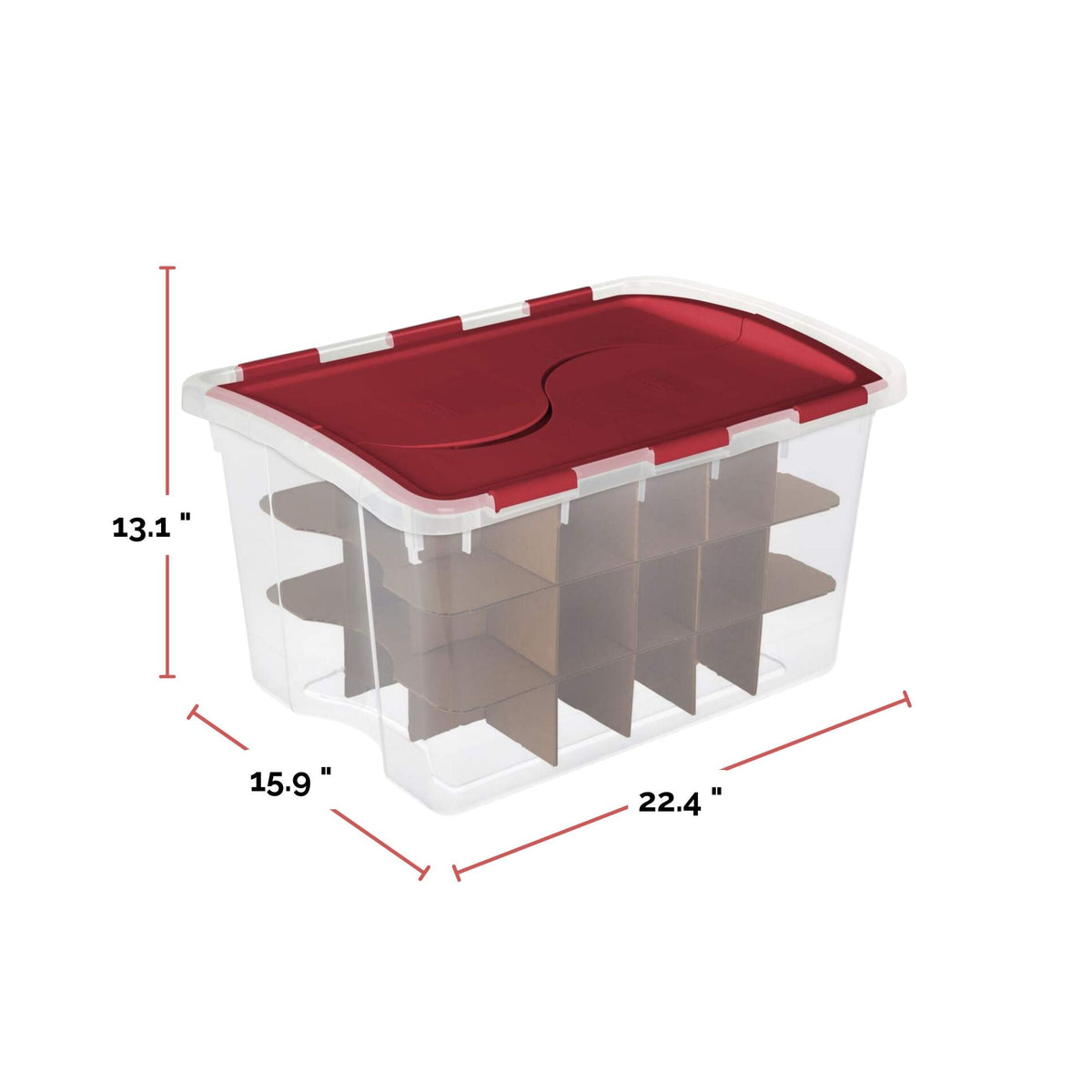 Transparent Ornament Storage Box with Flip-top Lid, 45-L N9B2 - product image 3