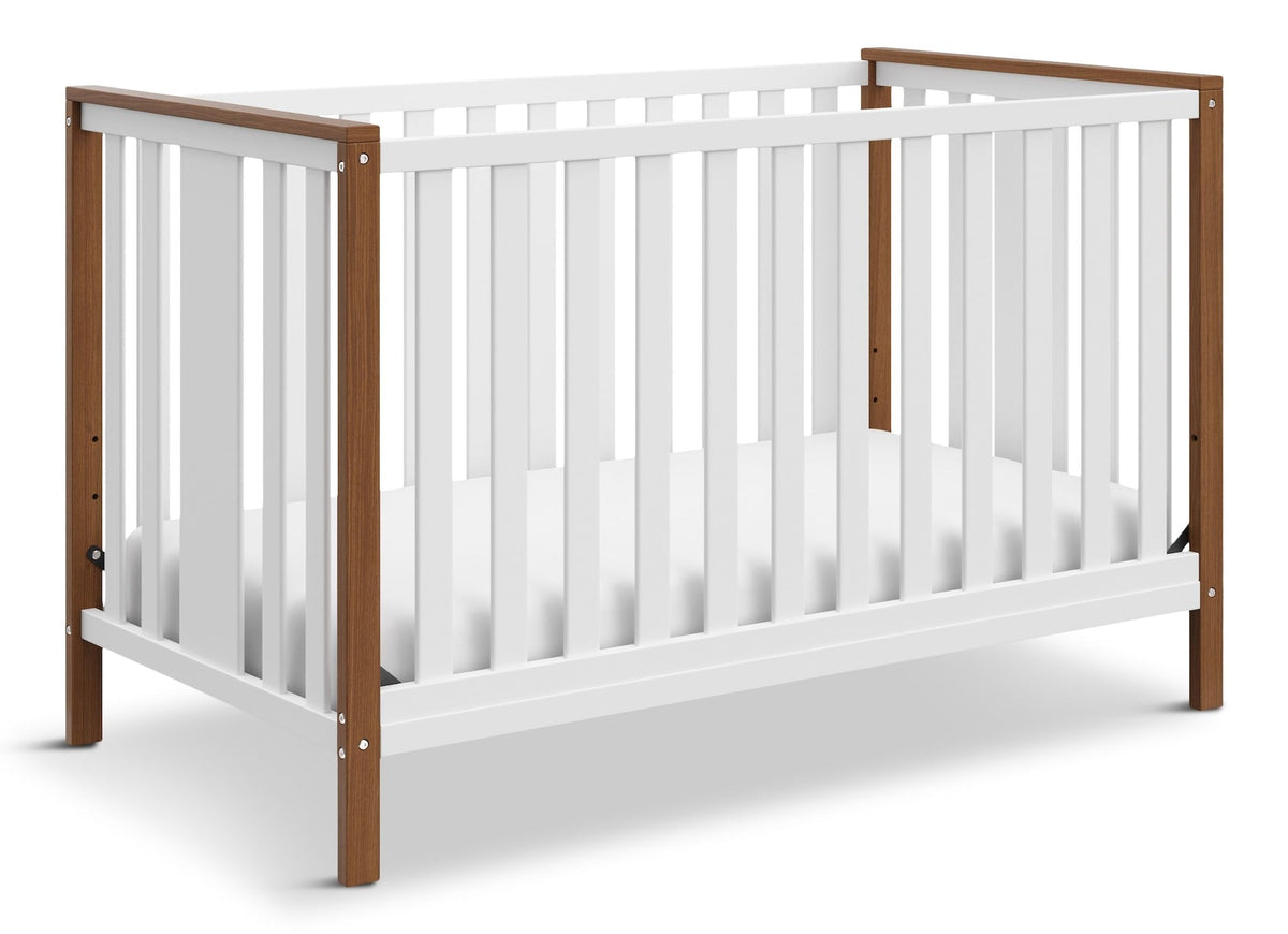 Modern Pacific 4-in-1 Convertible Baby Crib, White/Vintage Driftwood E0I0 - product image 1
