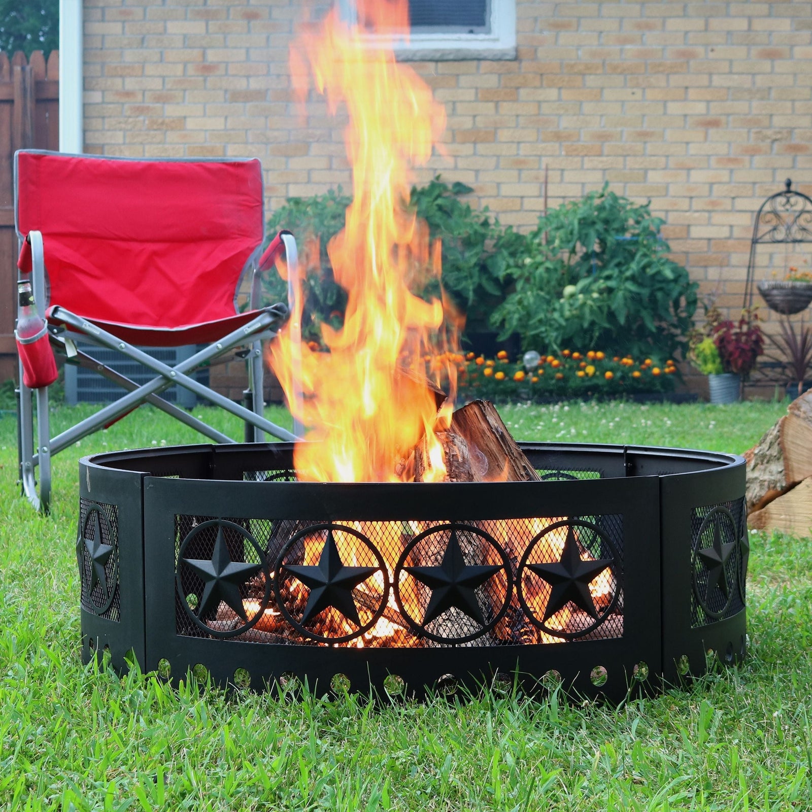 Décor Heavy-Duty Steel Cut Out Campfire Ring, 36-in Q5M2 - product image 7