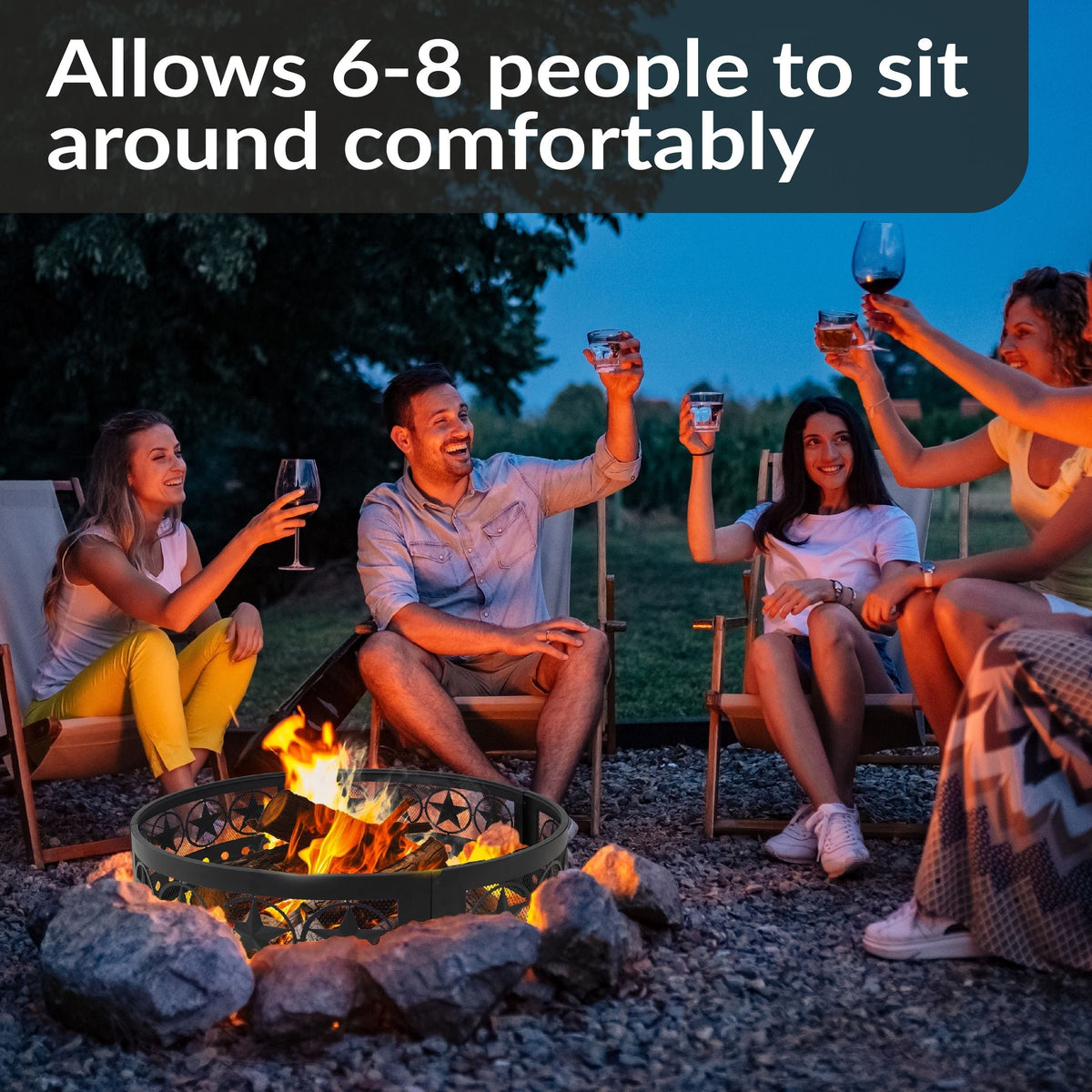 Décor Heavy-Duty Steel Cut Out Campfire Ring, 36-in Q5M2 - product image 8