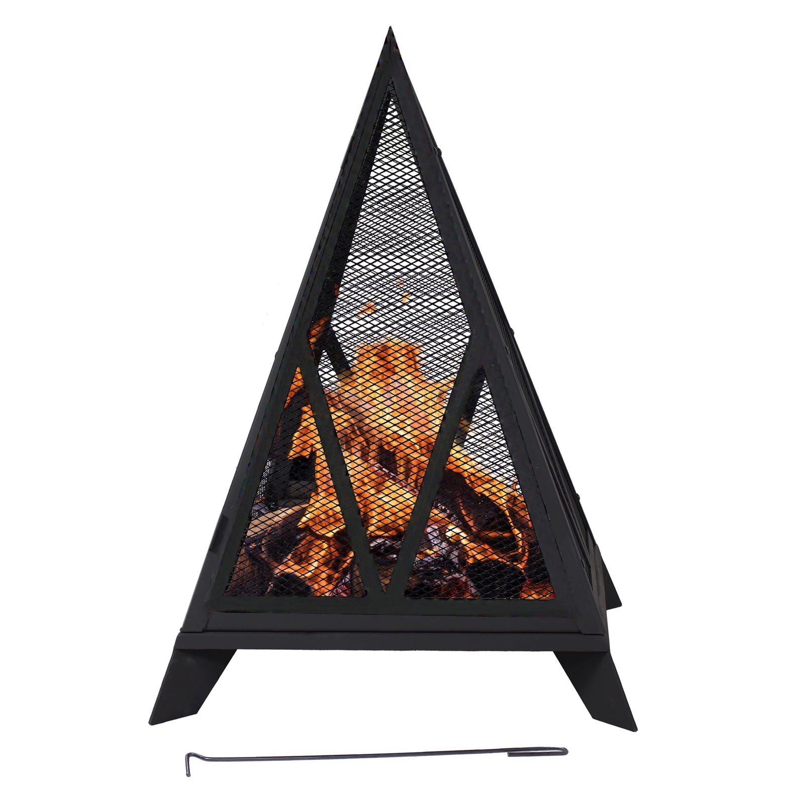 Decor Majestic Pyramid Steel Fire Pit, Black W0B8 - product image 1