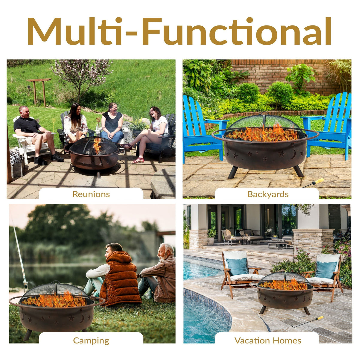 Décor Steel Cosmic Fire Pit, Extra-Large, 42-in Z3B2 - product image 4
