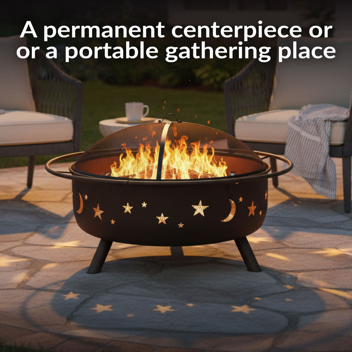 Décor Steel Cosmic Fire Pit, Extra-Large, 42-in J1D1 - product image 6