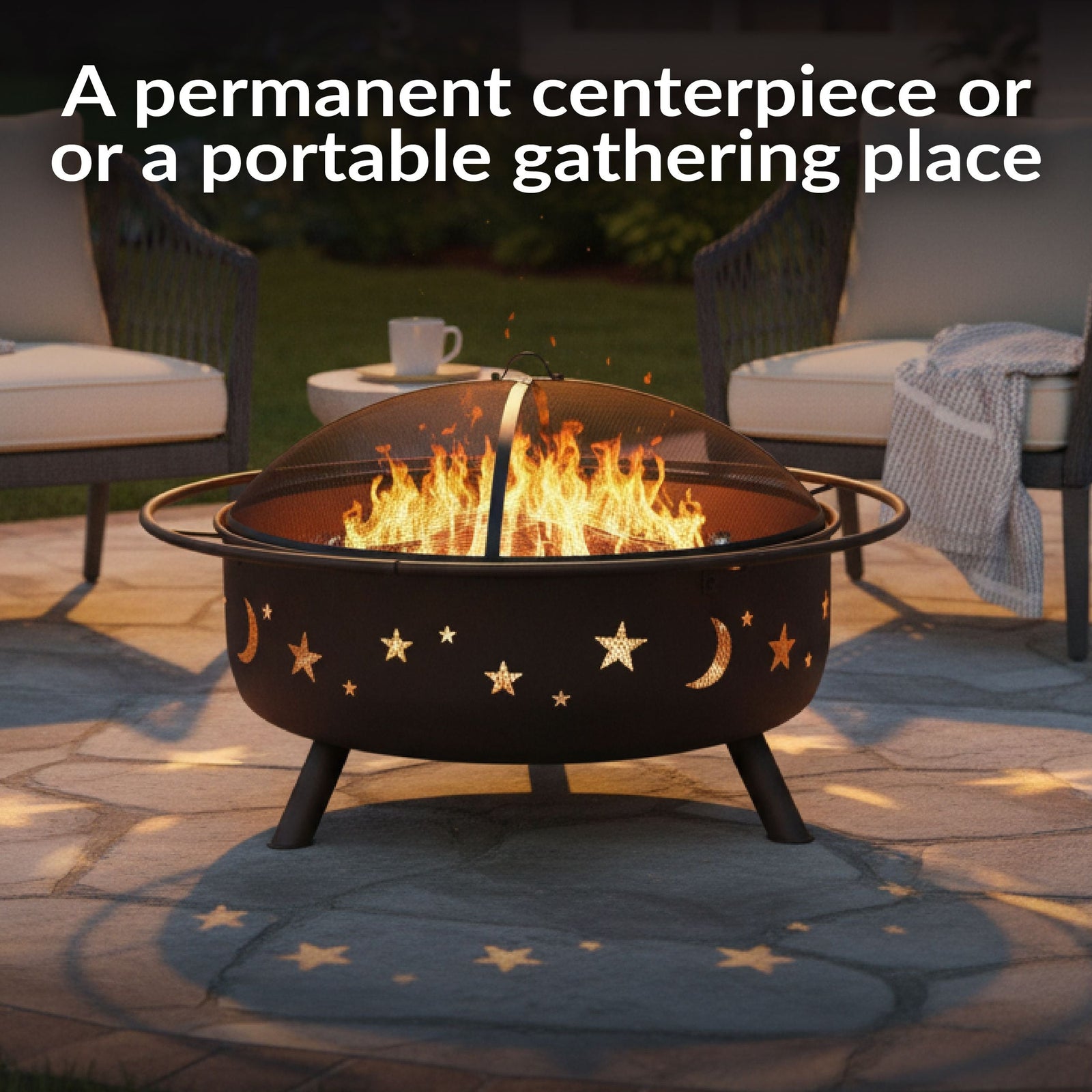 Décor Steel Cosmic Fire Pit, Extra-Large, 42-in Z3B2 - product image 6