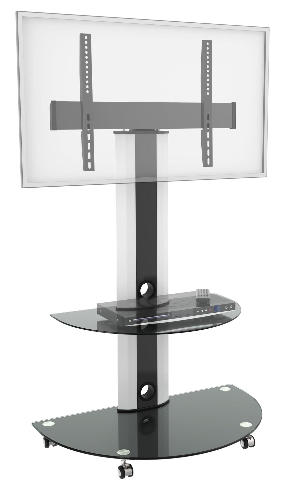 LCD84113BLK Superior TV Cart with Glossy Glass Base and Shelf, 32-in to 55-in W3B2 - product image 2