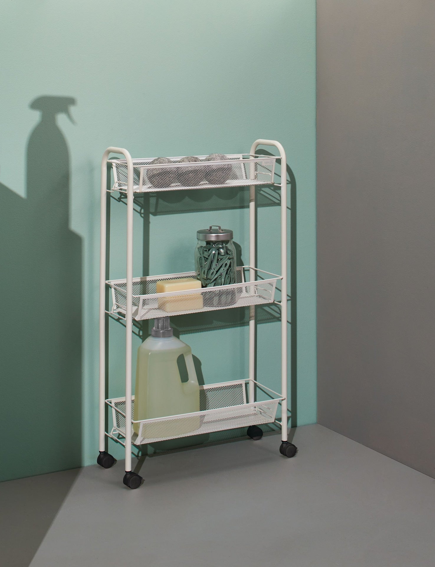 type A 3-Tier Mesh Wire Slim Storage Cart S8T4 - product image 5