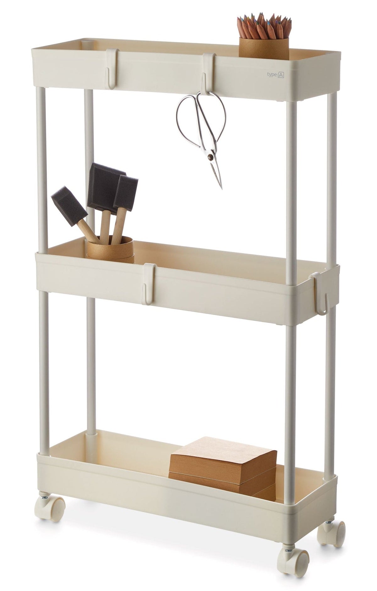 type A 3-Tier Slim Storage Cart, Lockable Wheels J1H9 - product image 2