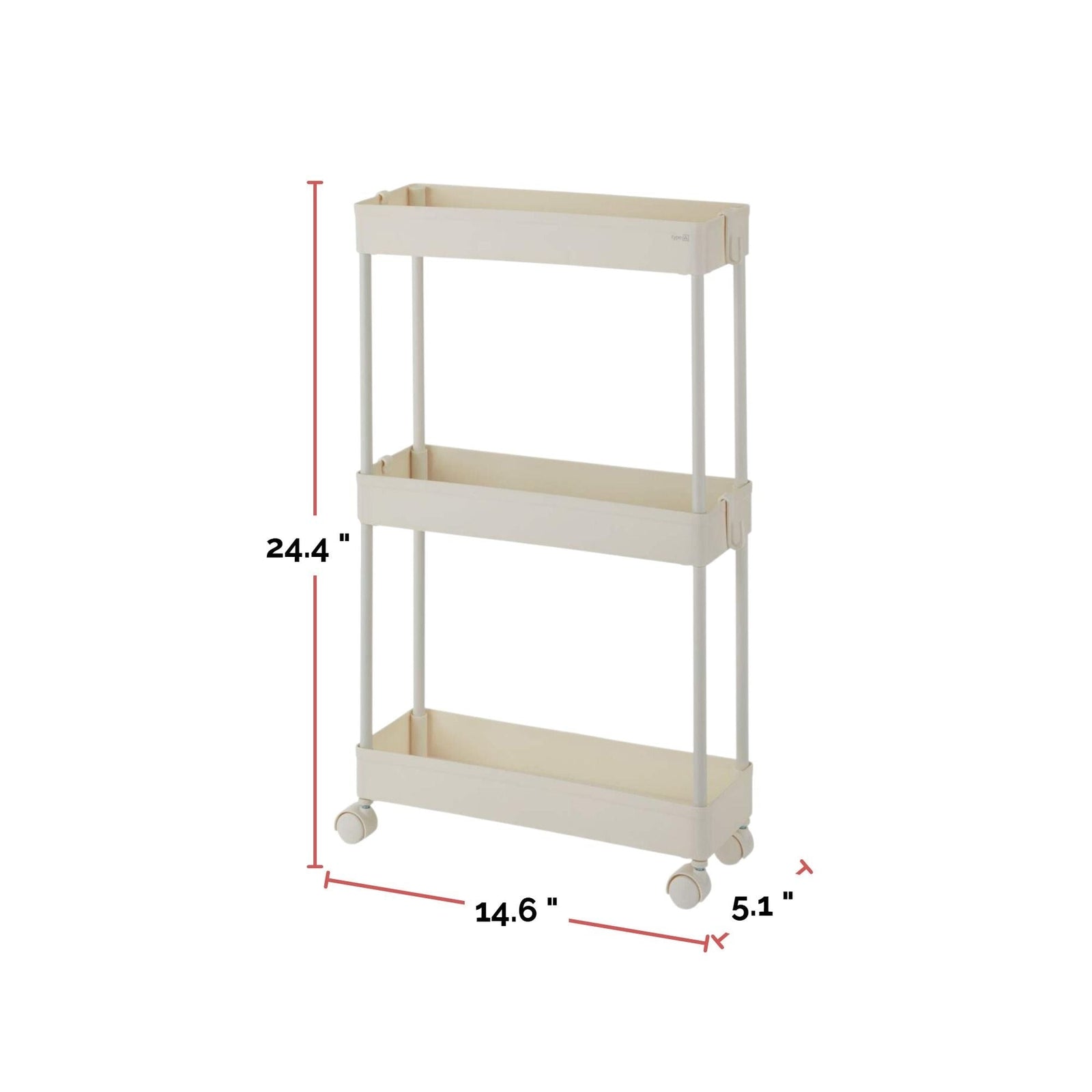 type A 3-Tier Slim Storage Cart, Lockable Wheels J1H9 - product image 4