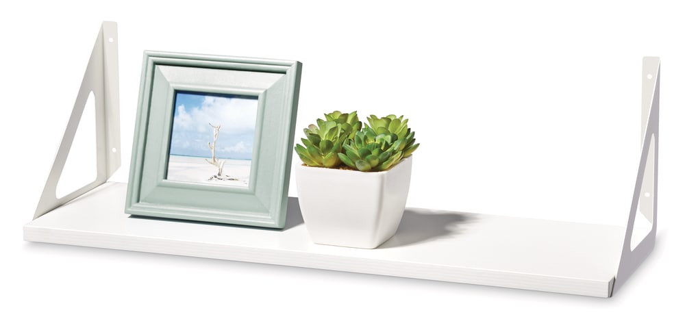 type A Align Floating Dual Bracket Shelf Kit, White, 8 x 24-in Z8H9 - product image 2